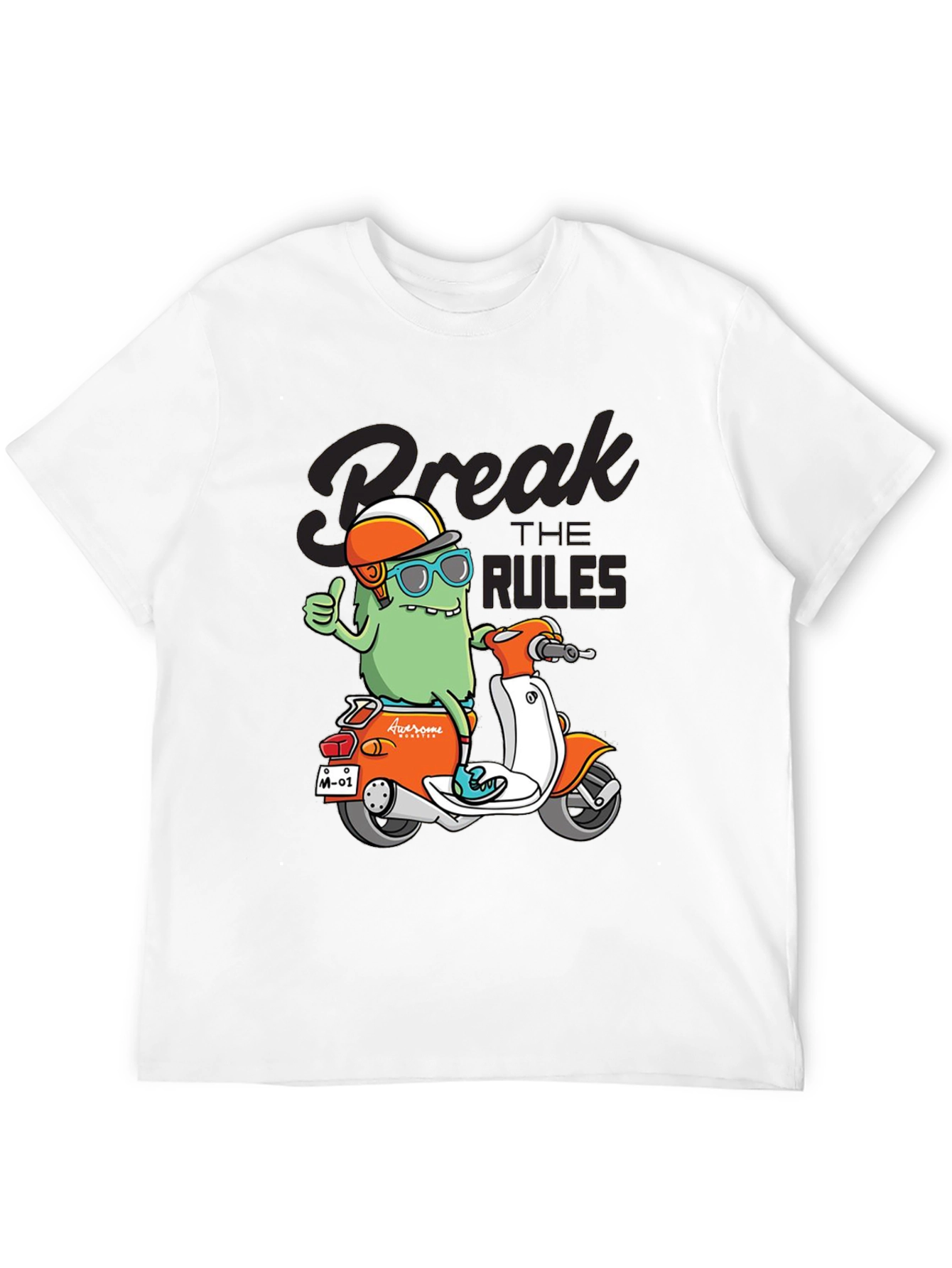 Black Break the Rules Monster Scooter Graphic Tee view 12