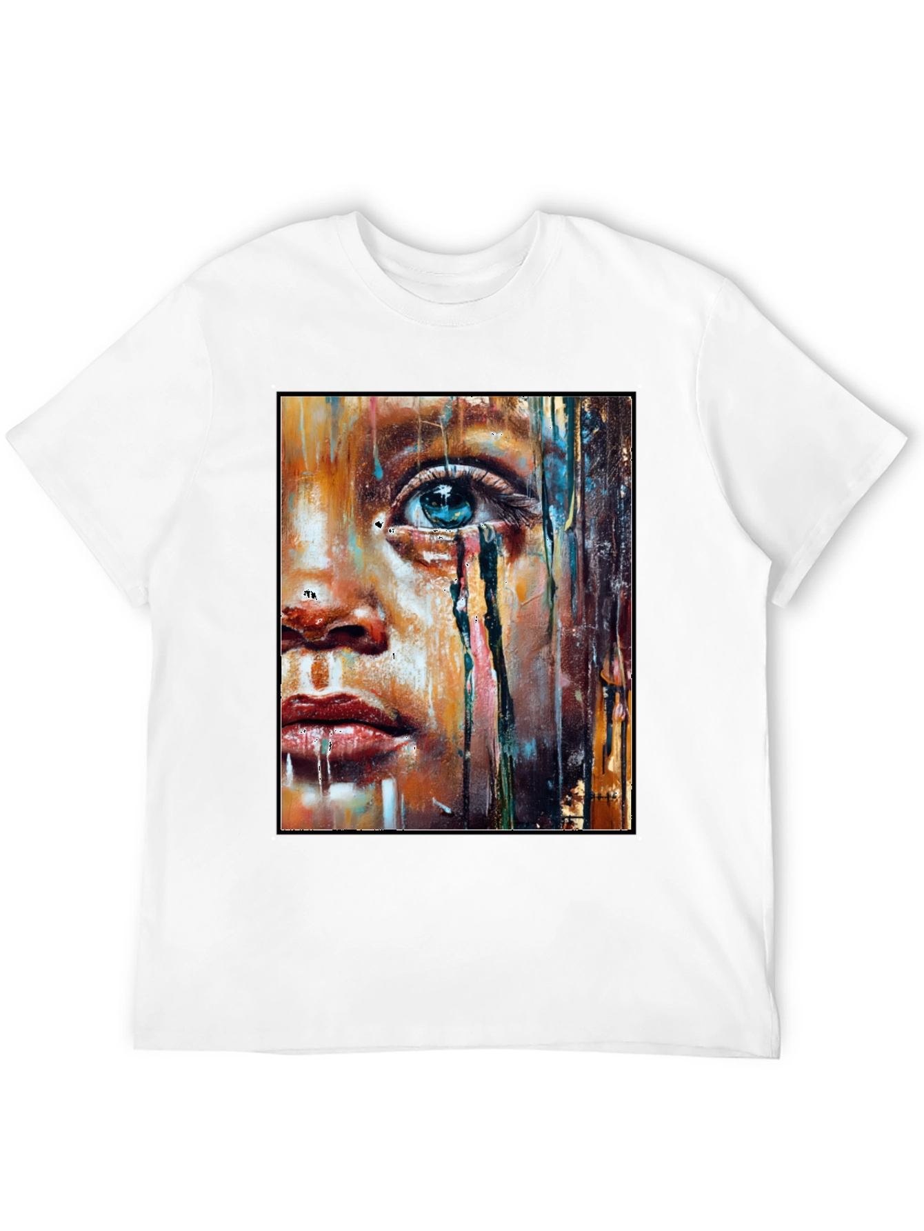 Black Artistic Portrait Graphic T-Shirt - Black view 12