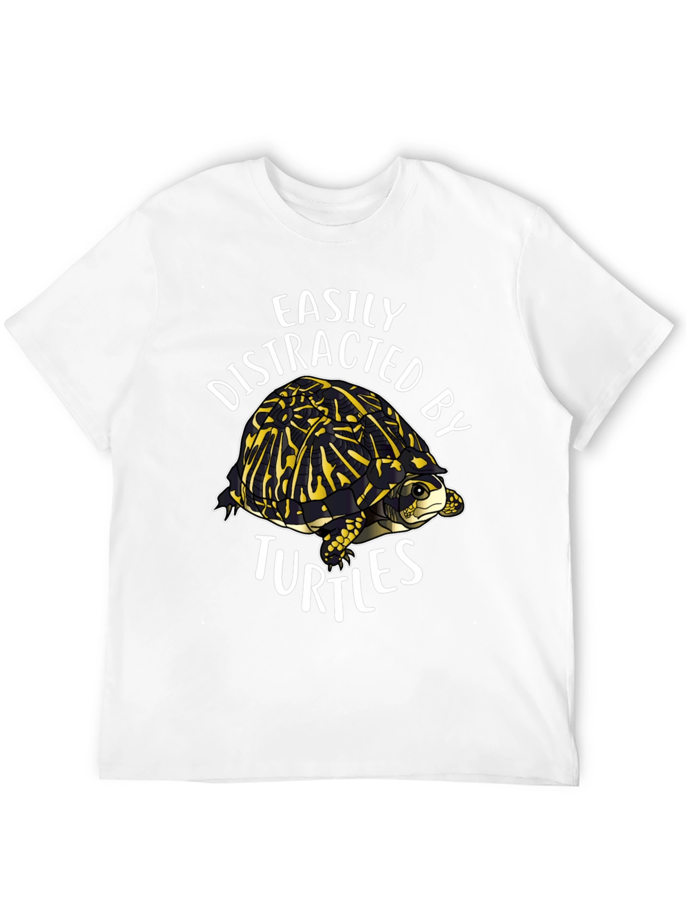 Black Easily Distracted By Turtles Black Graphic T-Shirt view 12