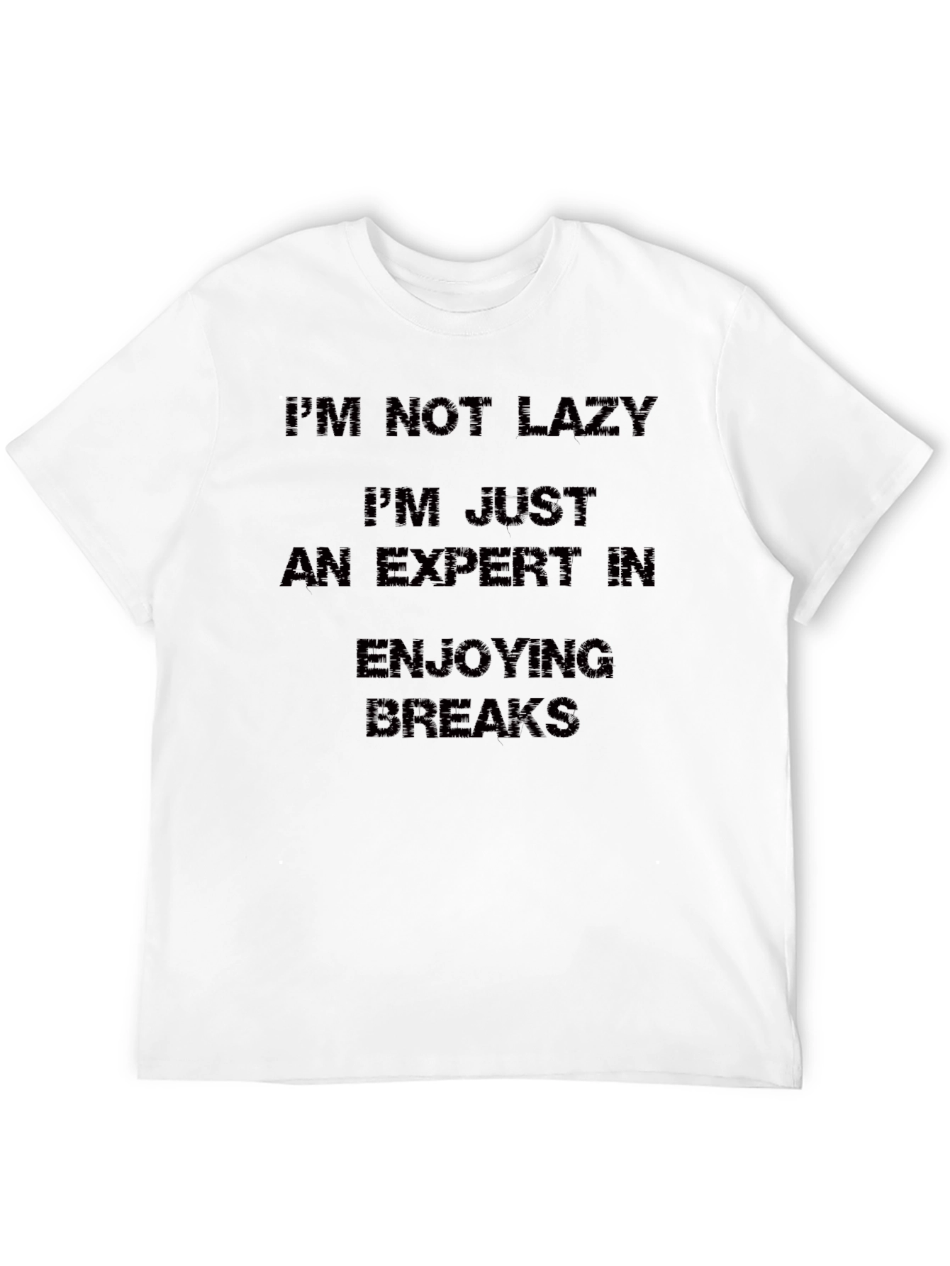 Black Funny 'I'm Not Lazy' Men's Black T-Shirt view 12