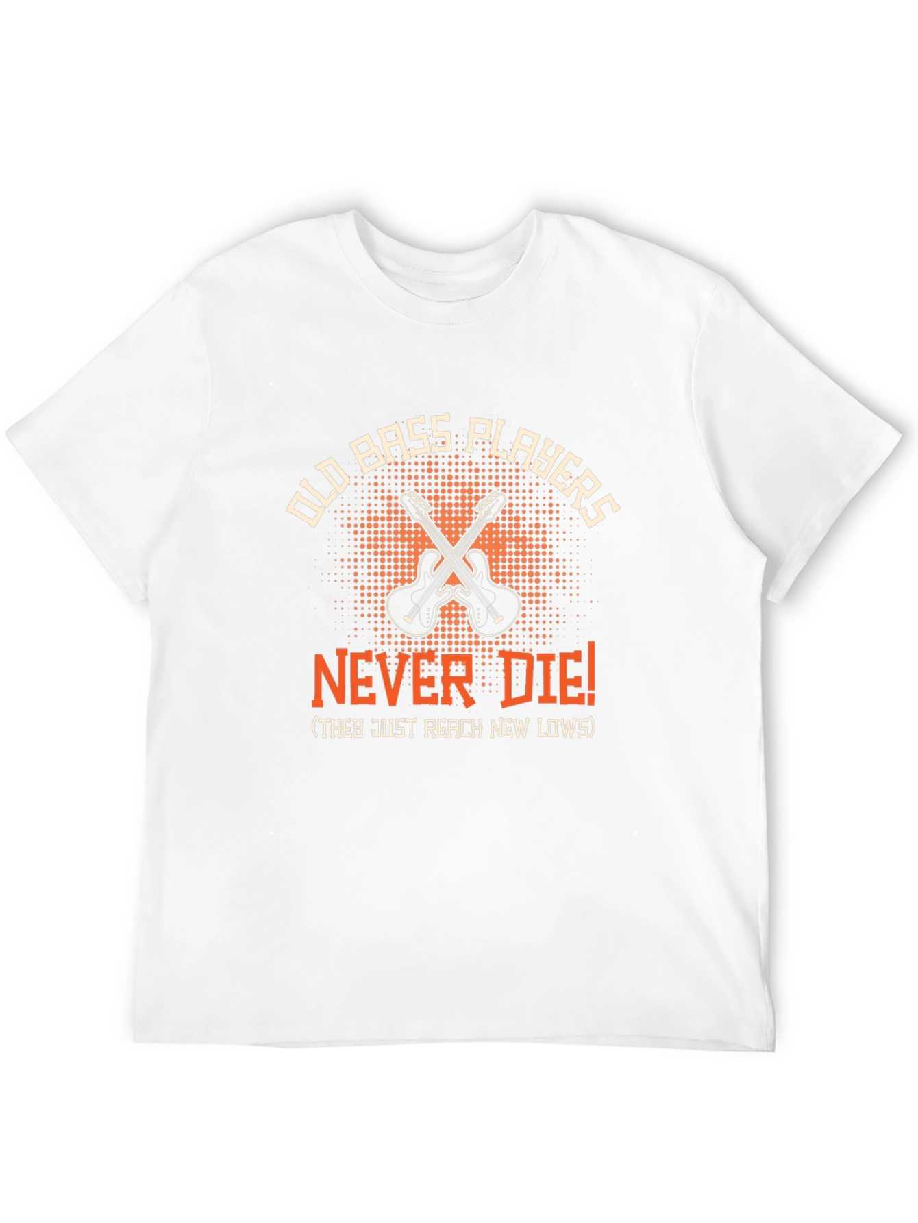 Black Old Bass Players Never Die Funny Music T-Shirt view 12