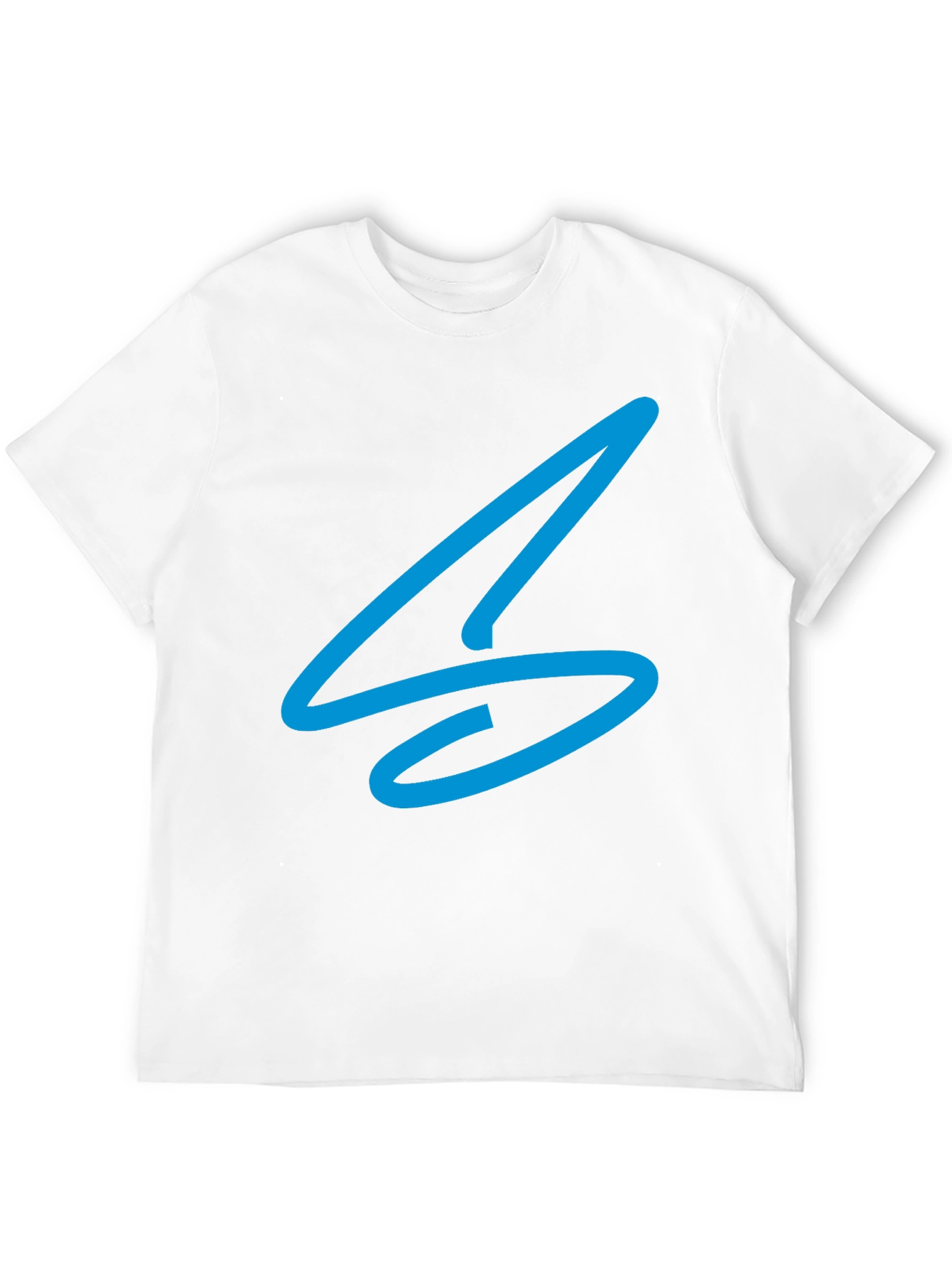 Black Modern Blue Graphic Tee - Men's Black T-Shirt view 12