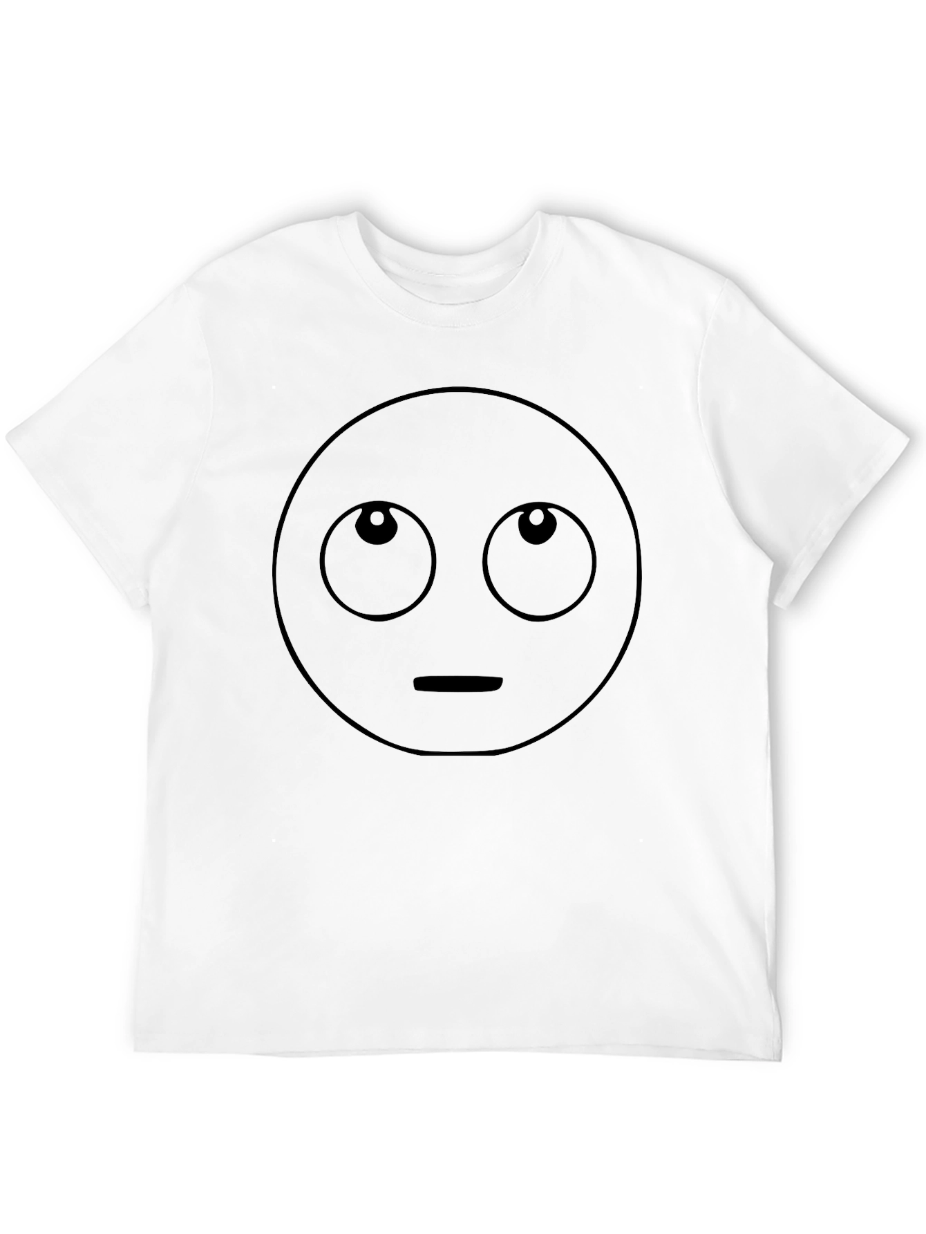 Black Looking Up Emoji T-Shirt - Black view 12