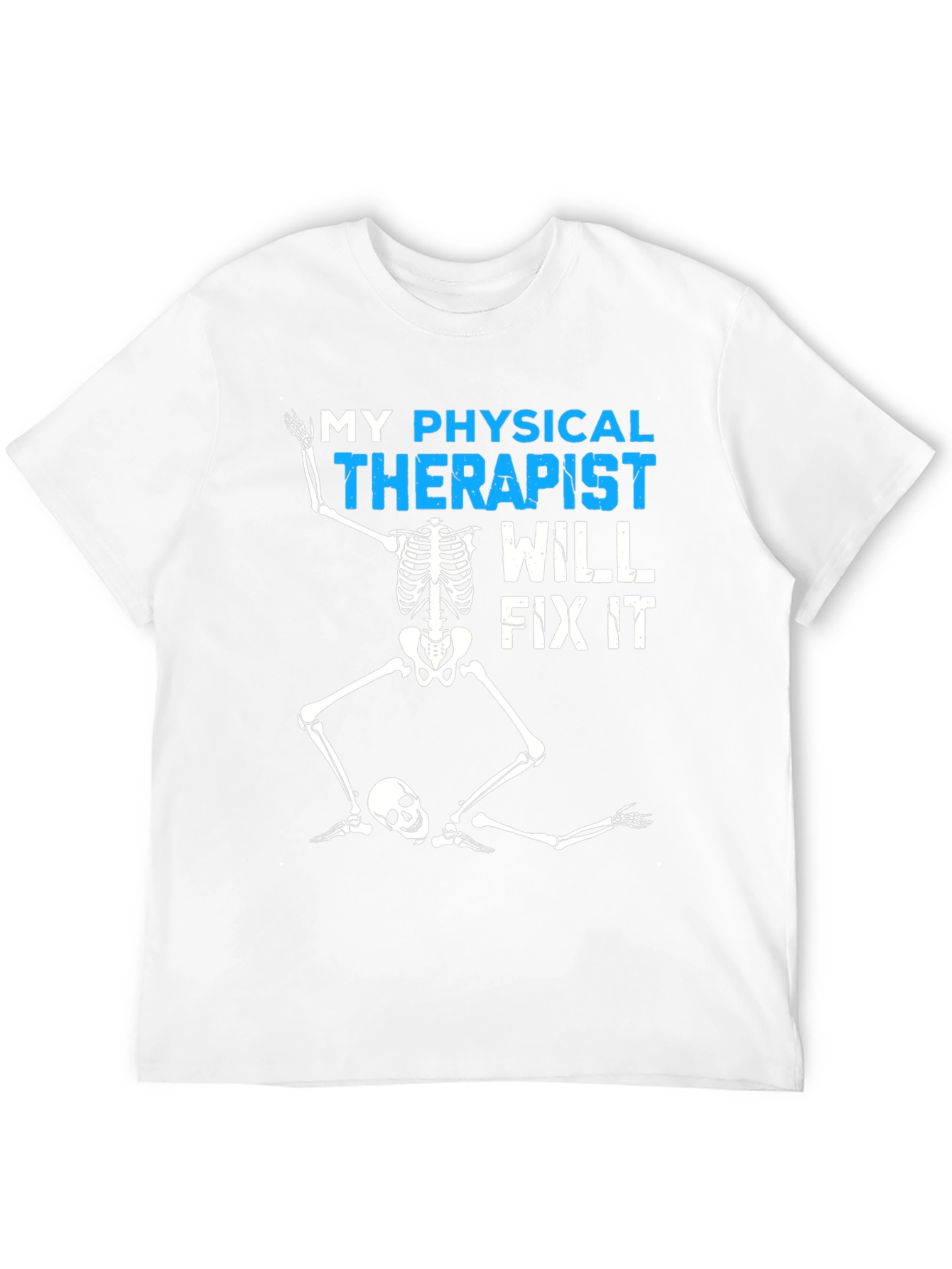Black Funny Physical Therapist Skeleton T-Shirt view 12