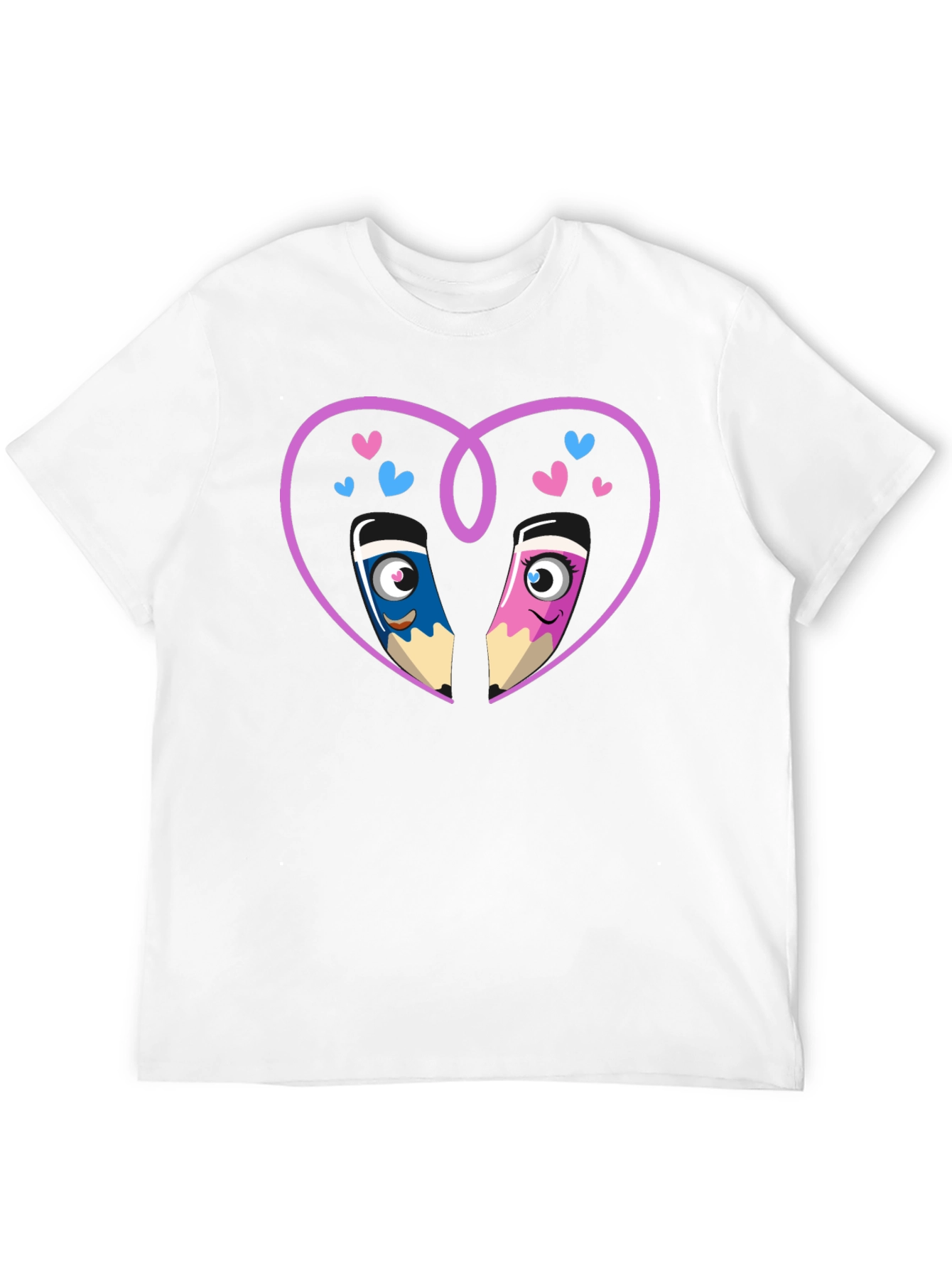 Black Cartoon Pencil Heart Graphic Tee view 12