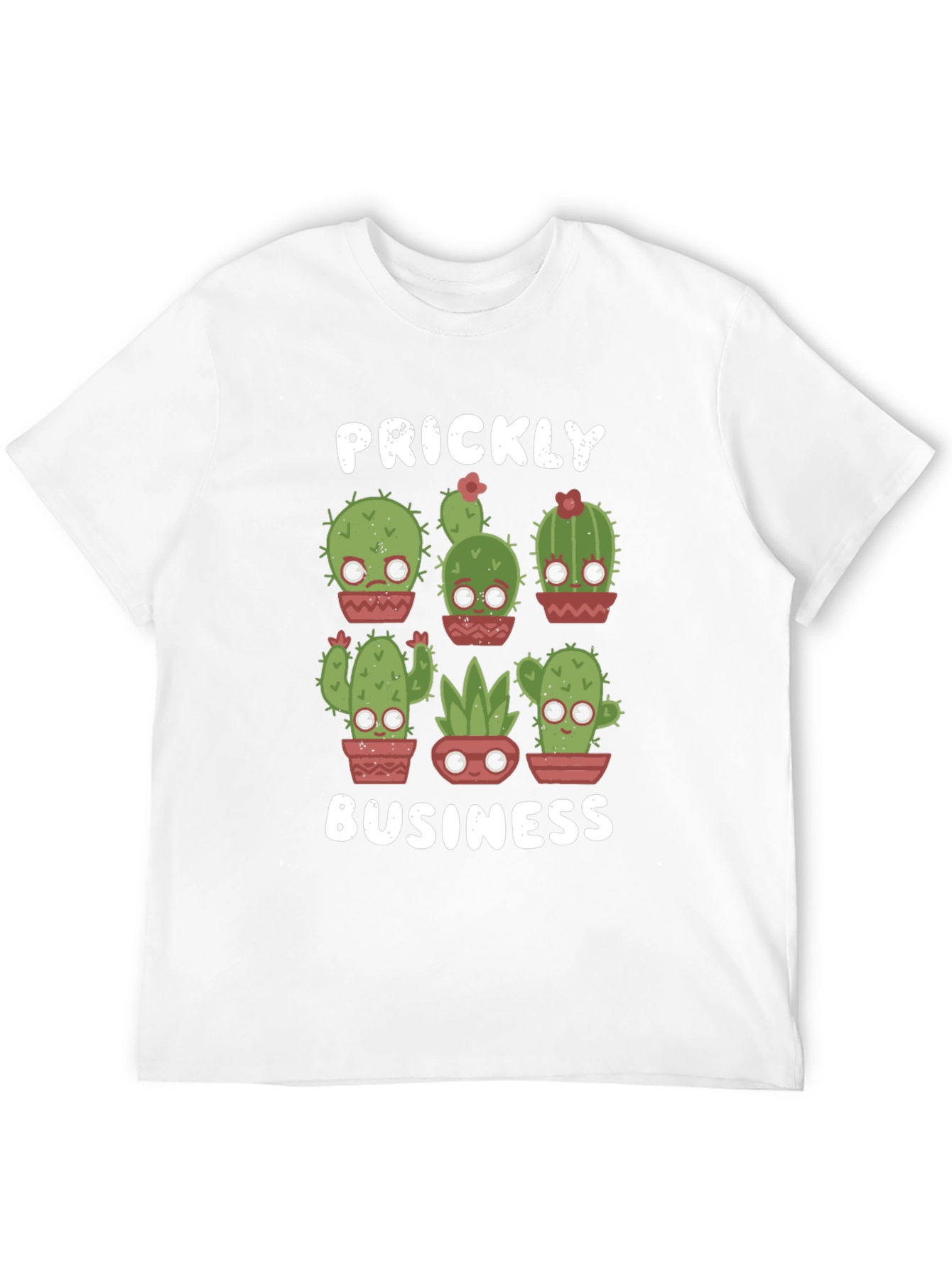 Black Prickly Business T-Shirt - Cute Cactus Design view 12