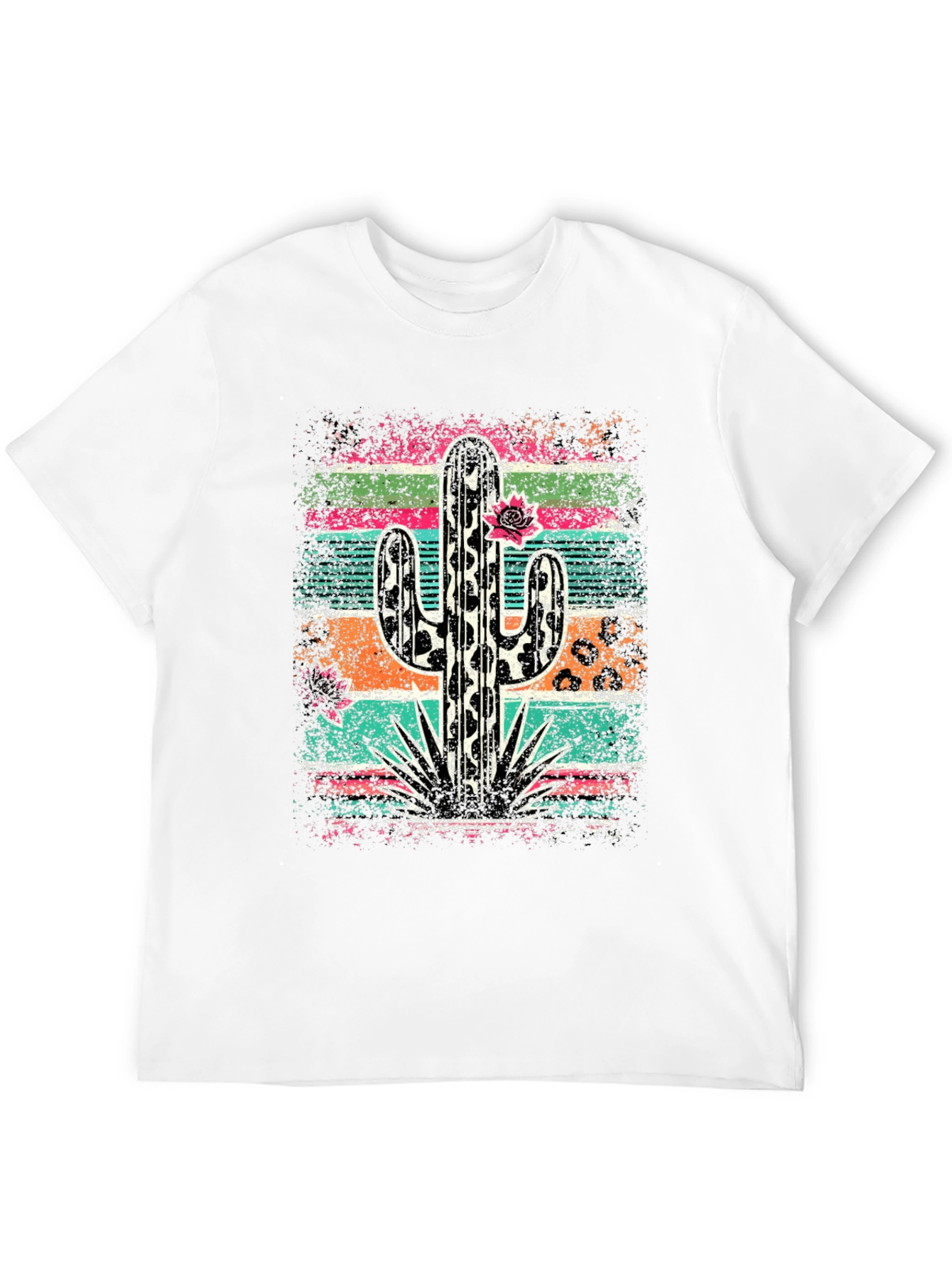 Black Desert Vibes Tee: Leopard Cactus Graphic T-Shirt view 12