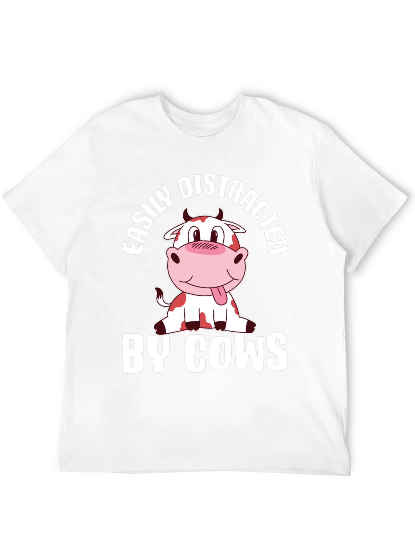 Black Easily Distracted By Cows T-Shirt view 12