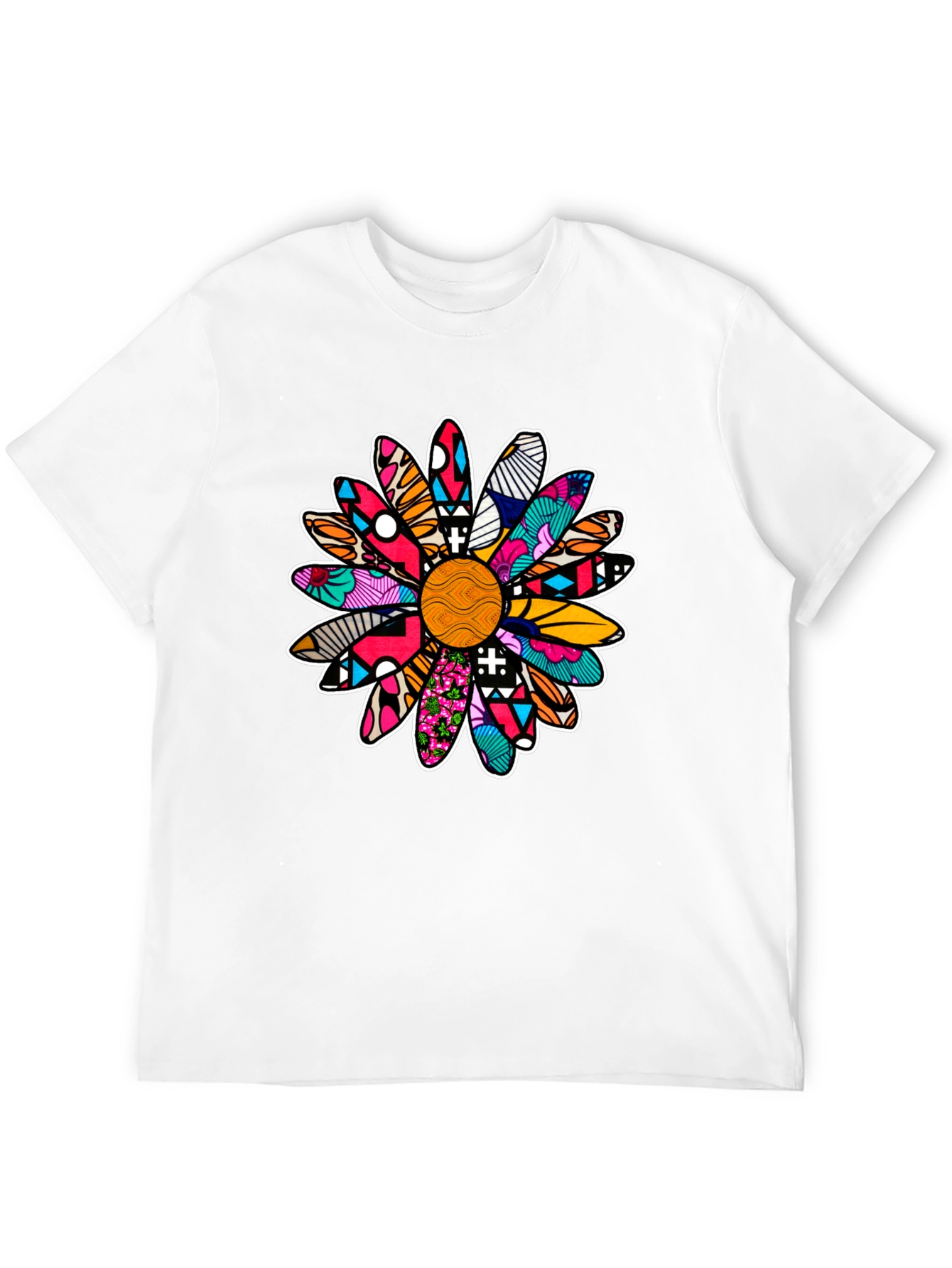 Black Vibrant Daisy Graphic T-Shirt - Bold Floral Design view 12