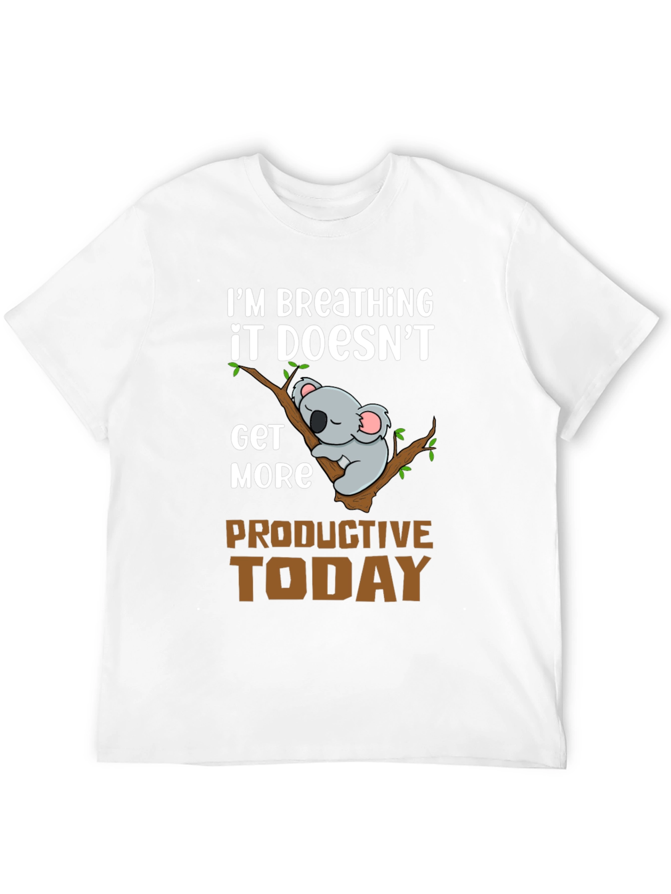 Black Funny Koala Lazy Day T-Shirt view 12