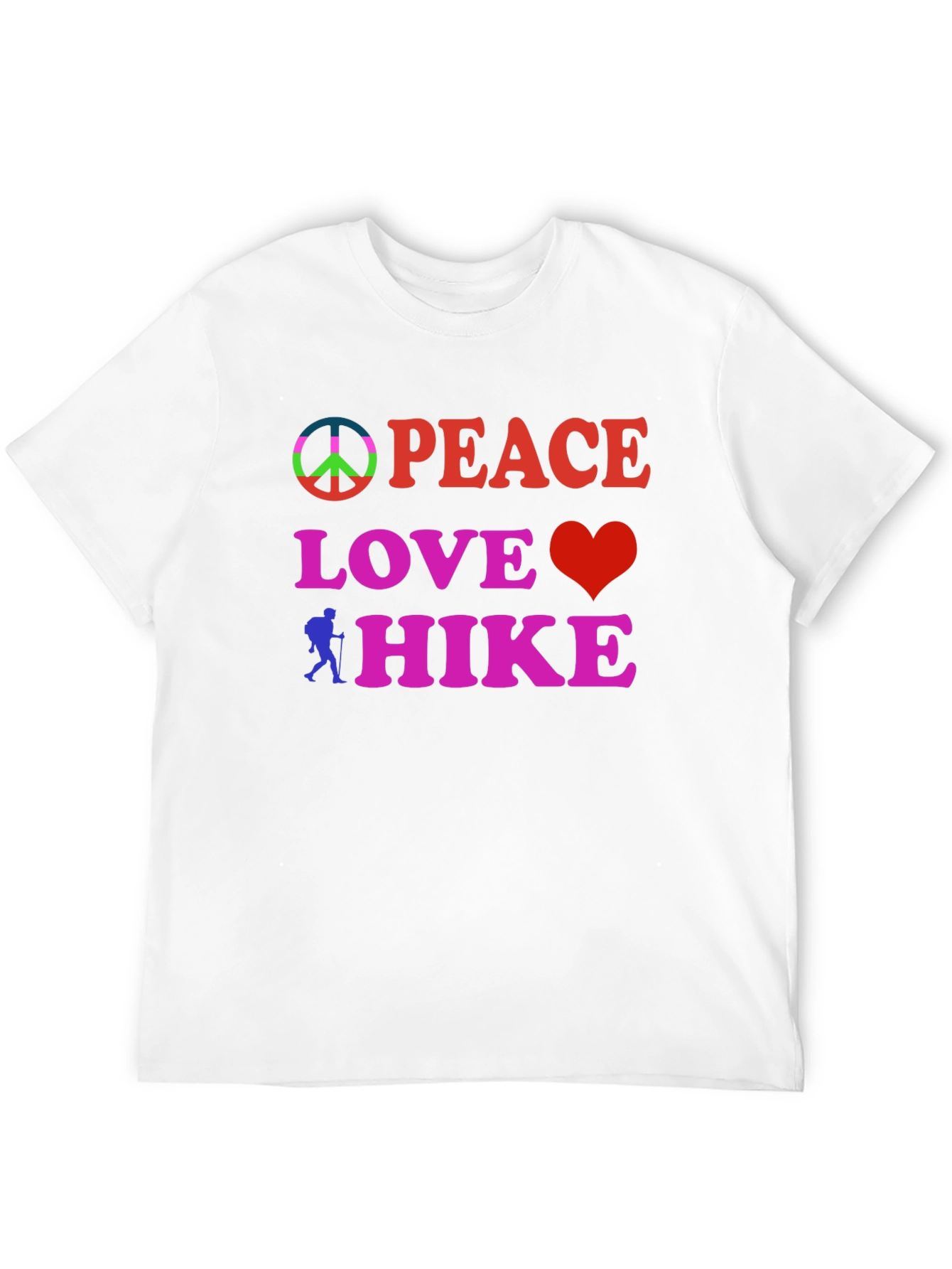 Black Peace Love Hike Black T-Shirt view 12