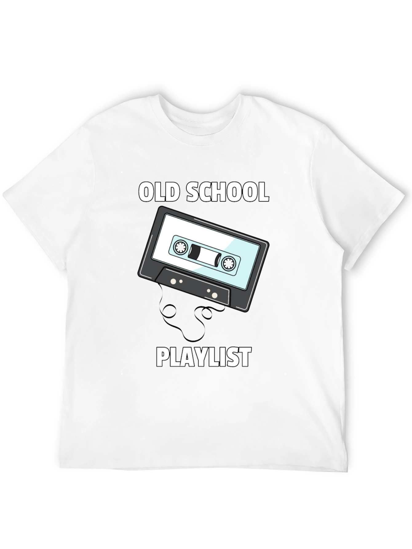 Black Old School Playlist Cassette Tape Graphic Tee view 12