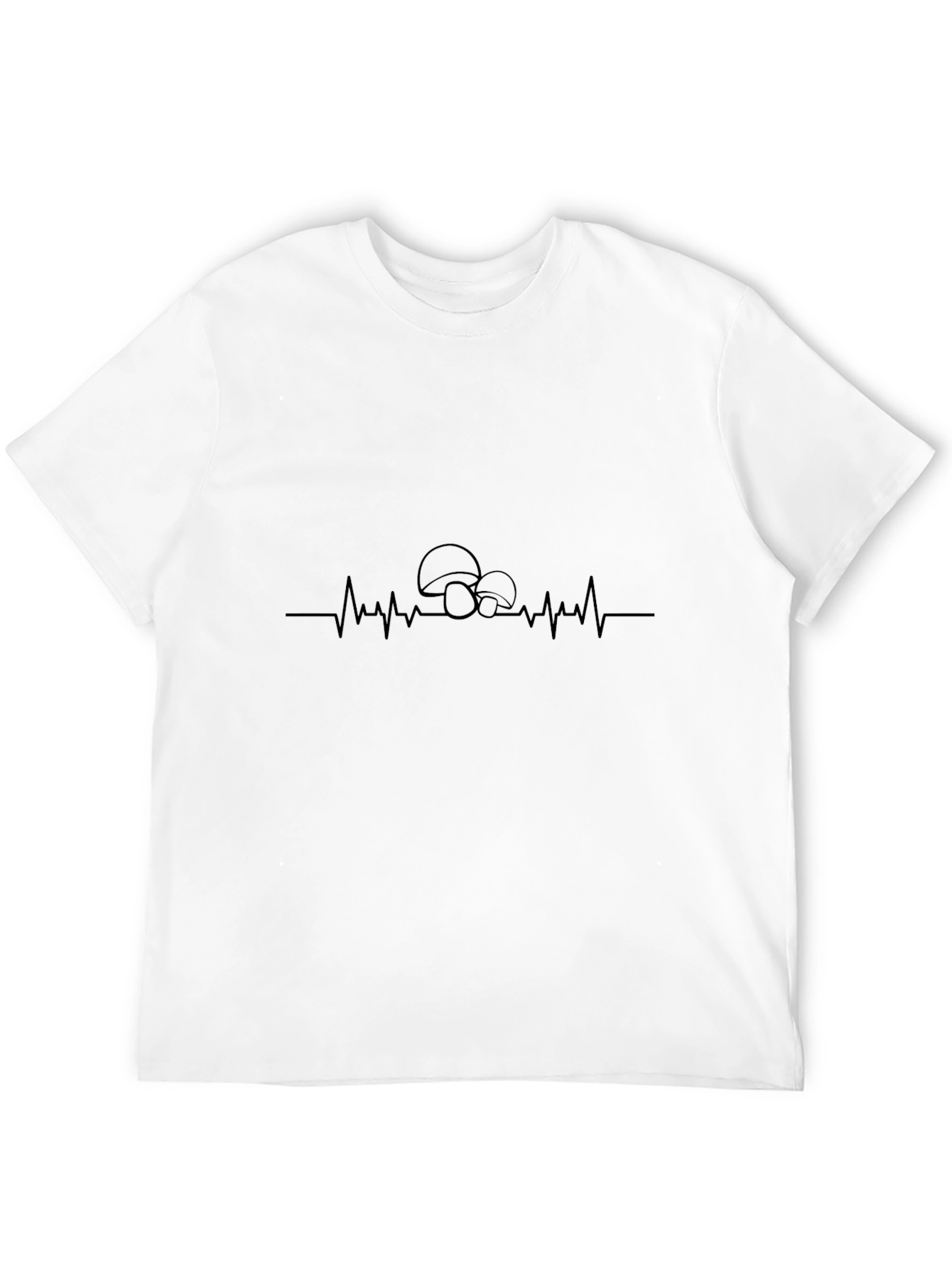 Black Mushroom Heartbeat T-Shirt - Black view 12