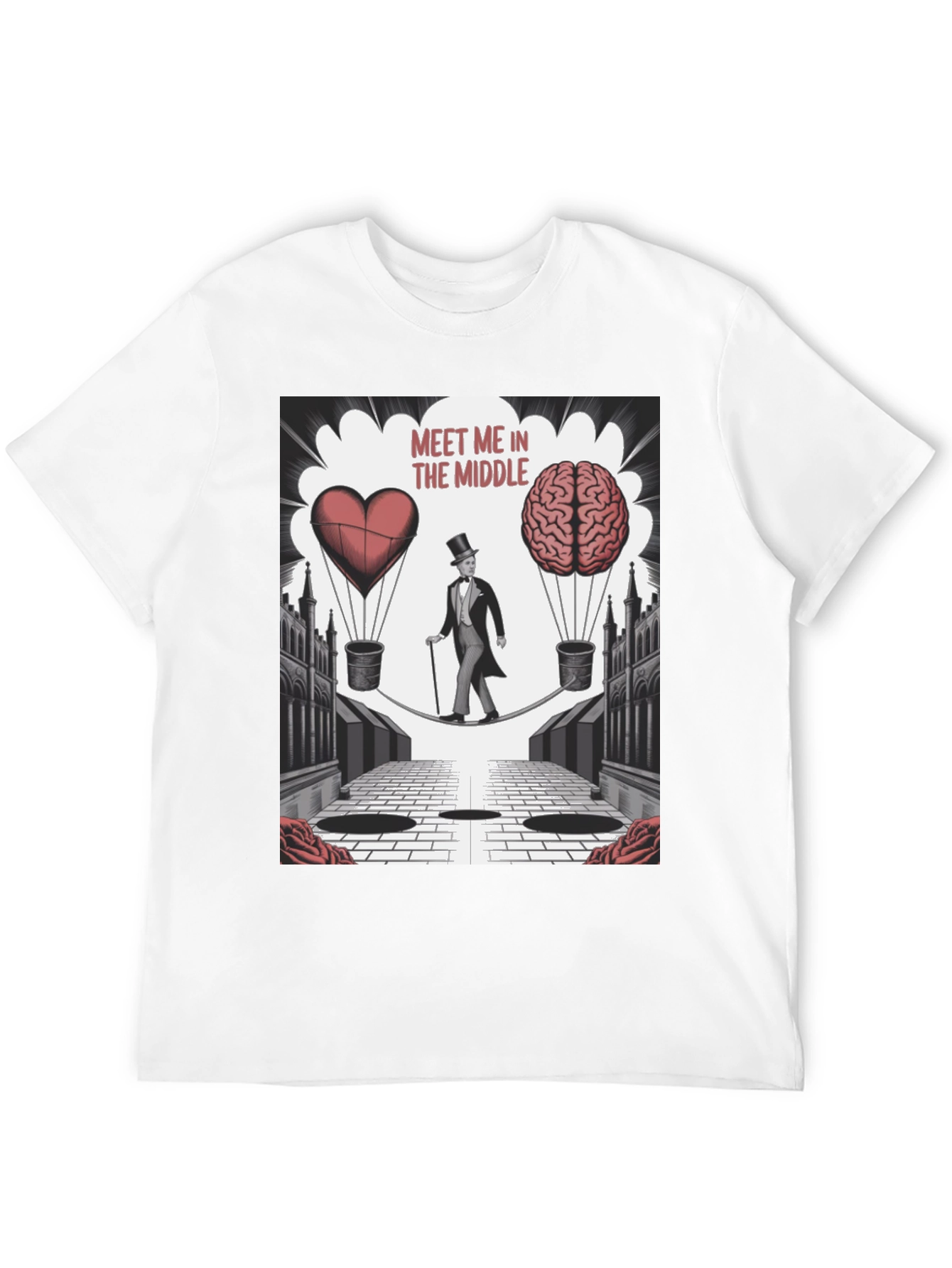Black Meet Me in the Middle Graphic T-Shirt view 12