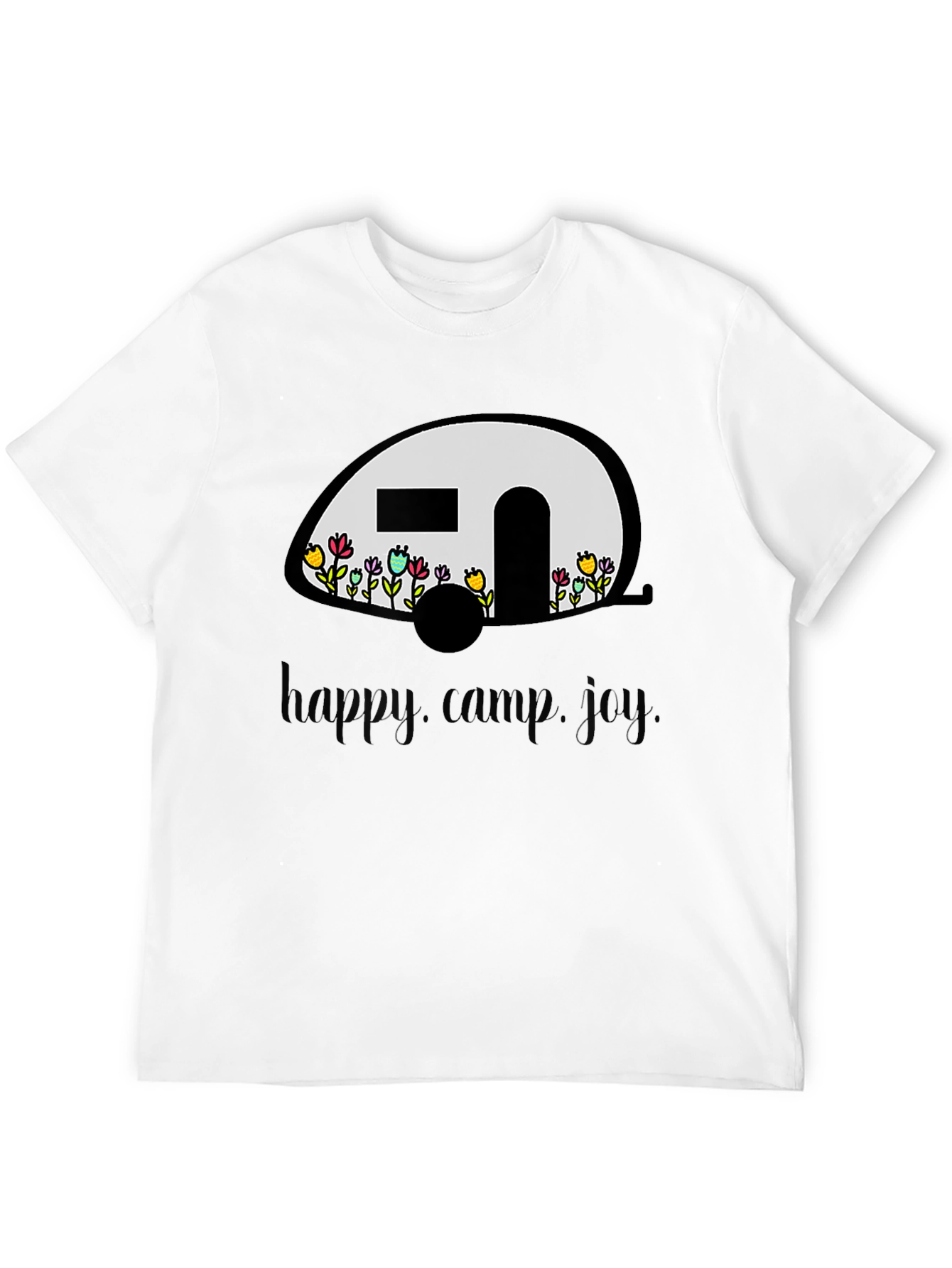 Black Happy Camper Graphic T-Shirt - Black view 12