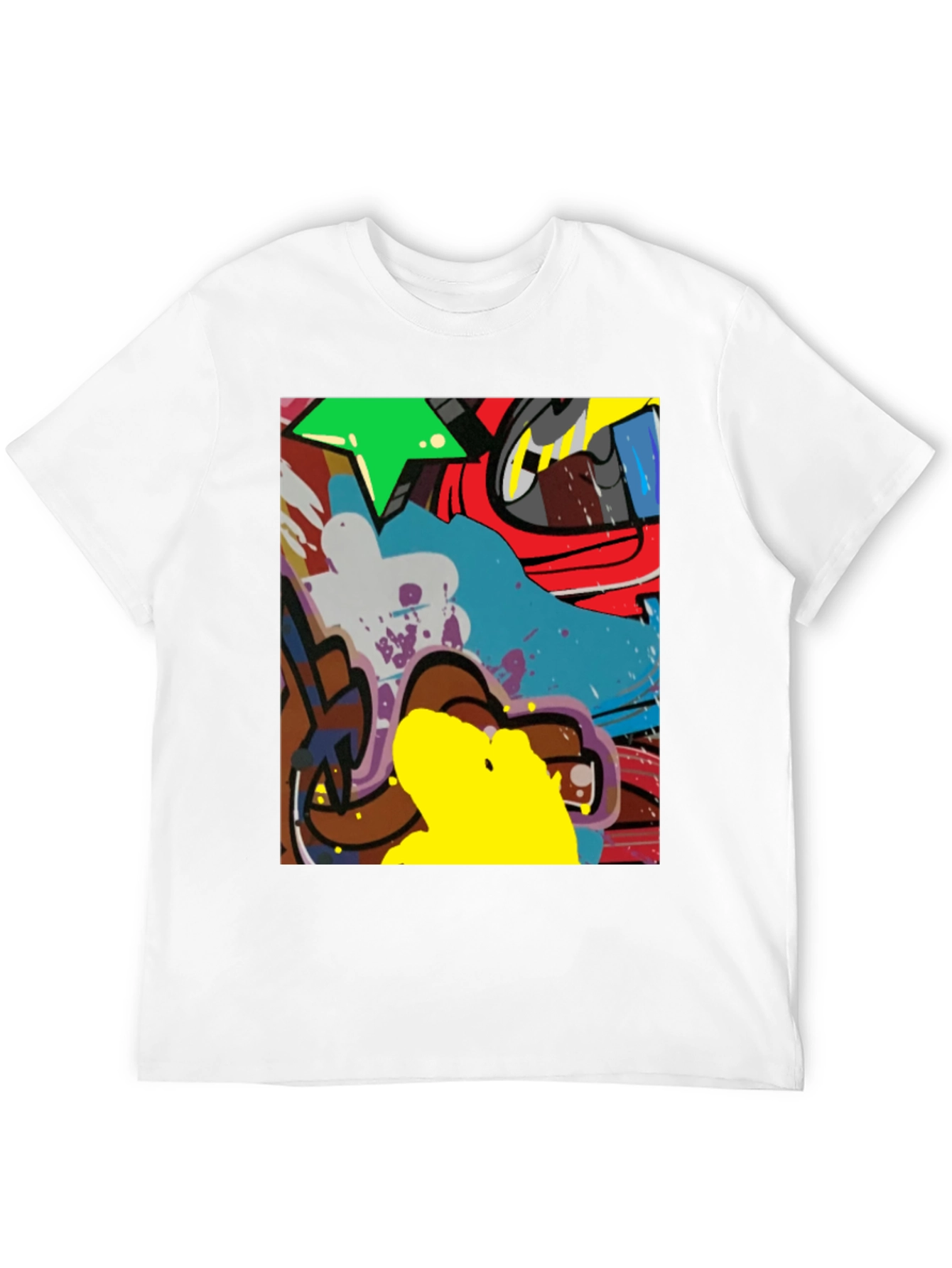 Black Abstract Graffiti Art Graphic Tee view 12