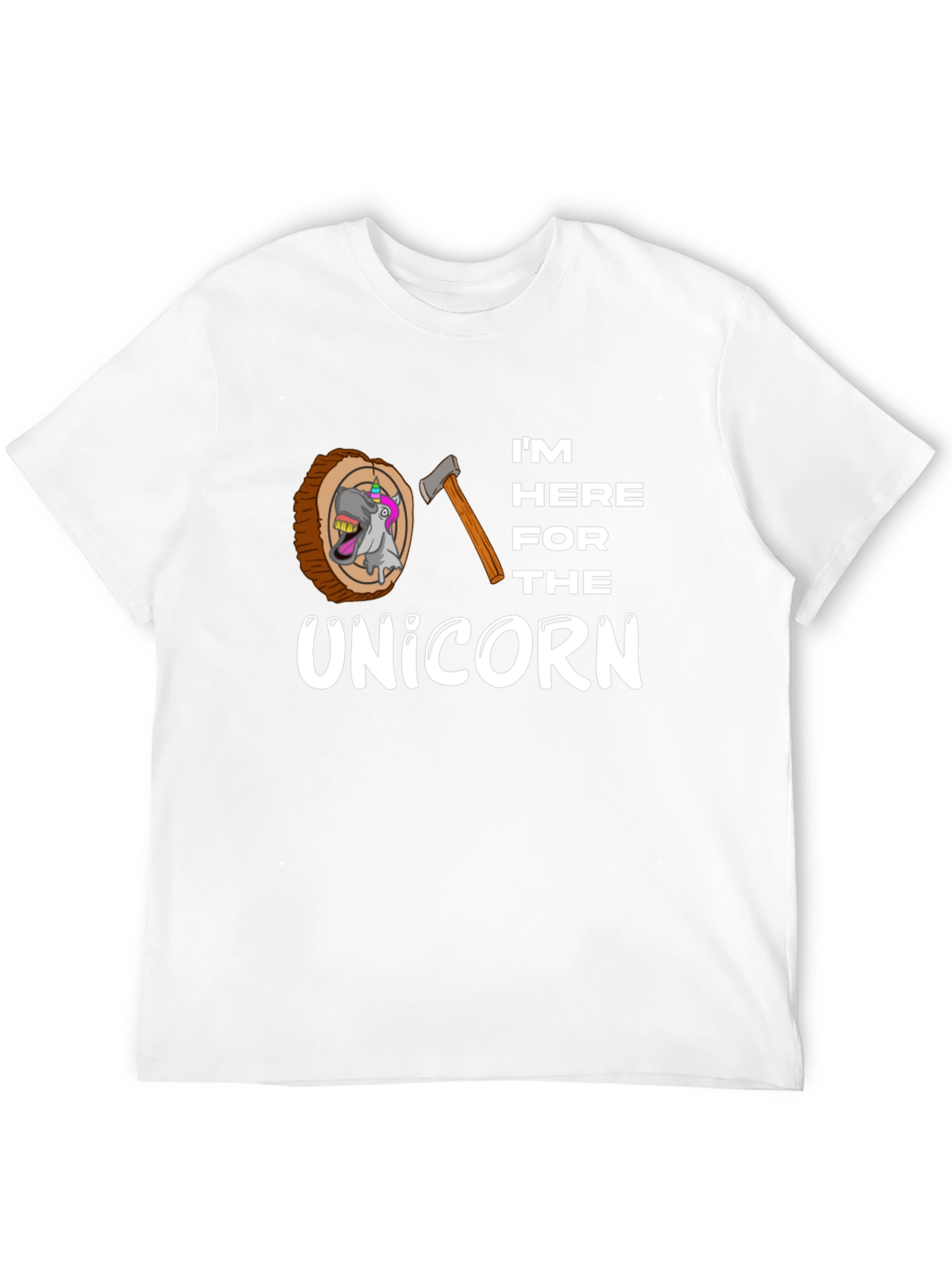 Black I'm Here for the Unicorn Men's T-Shirt view 12