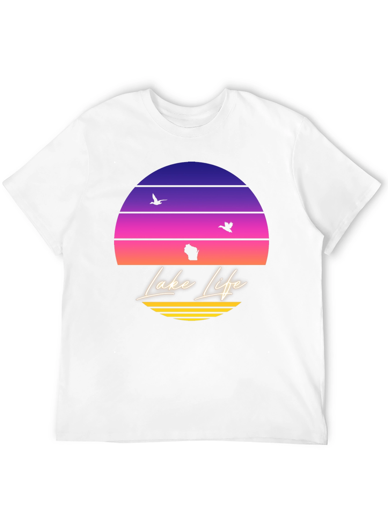 Black Lake Life Sunset T-Shirt - Wisconsin Summer Tee view 12