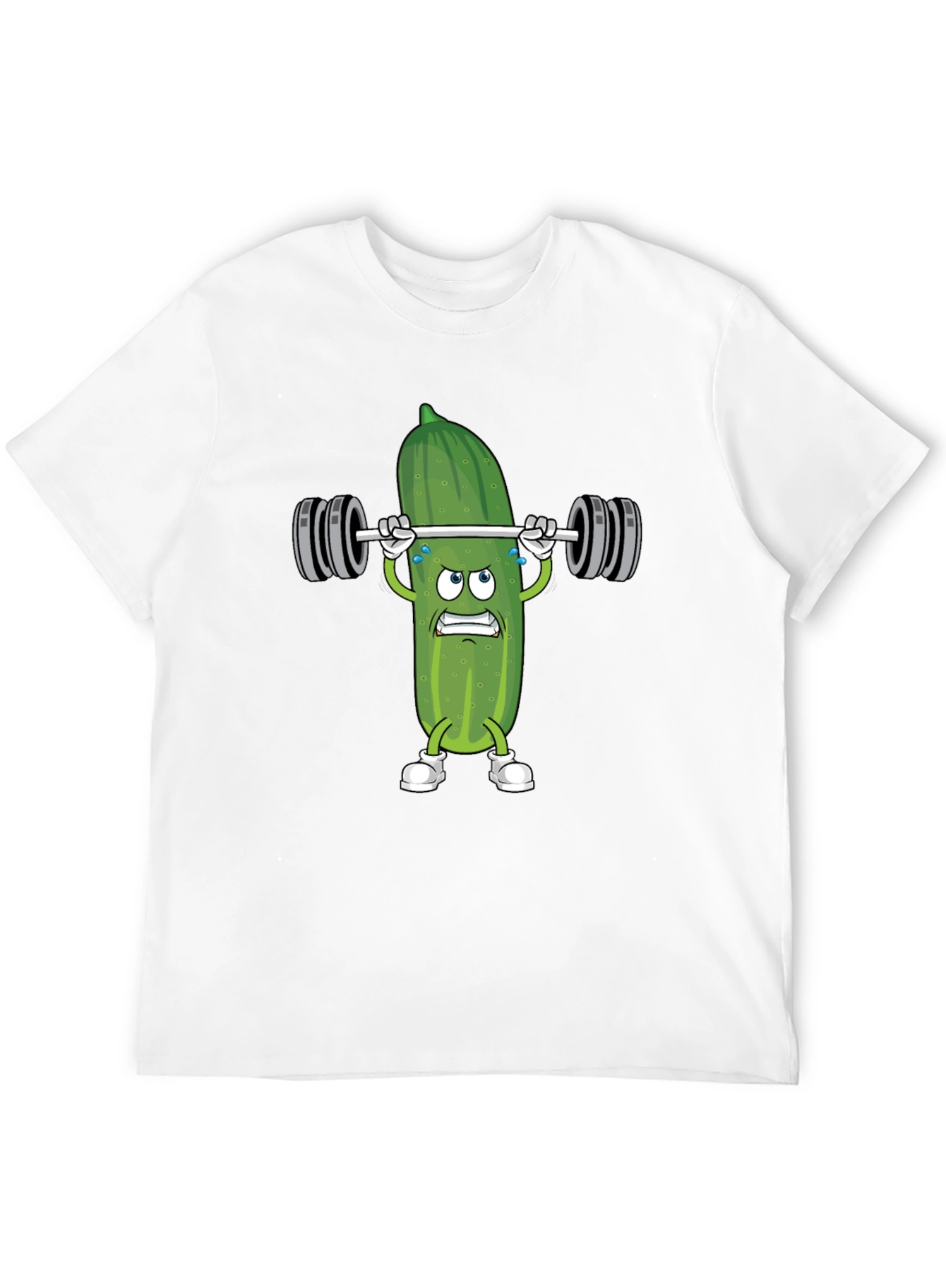 Black Pickle Lifting Weights Funny T-Shirt view 12