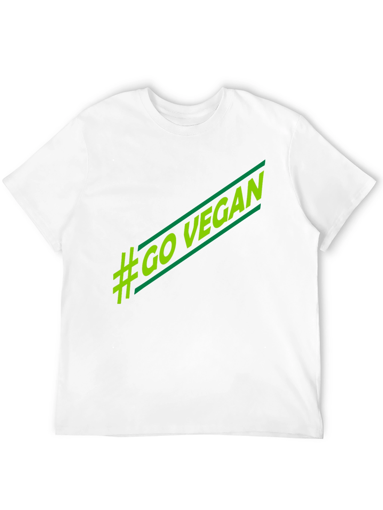 Black #Go Vegan T-Shirt - Stylish Green Graphic Tee view 12