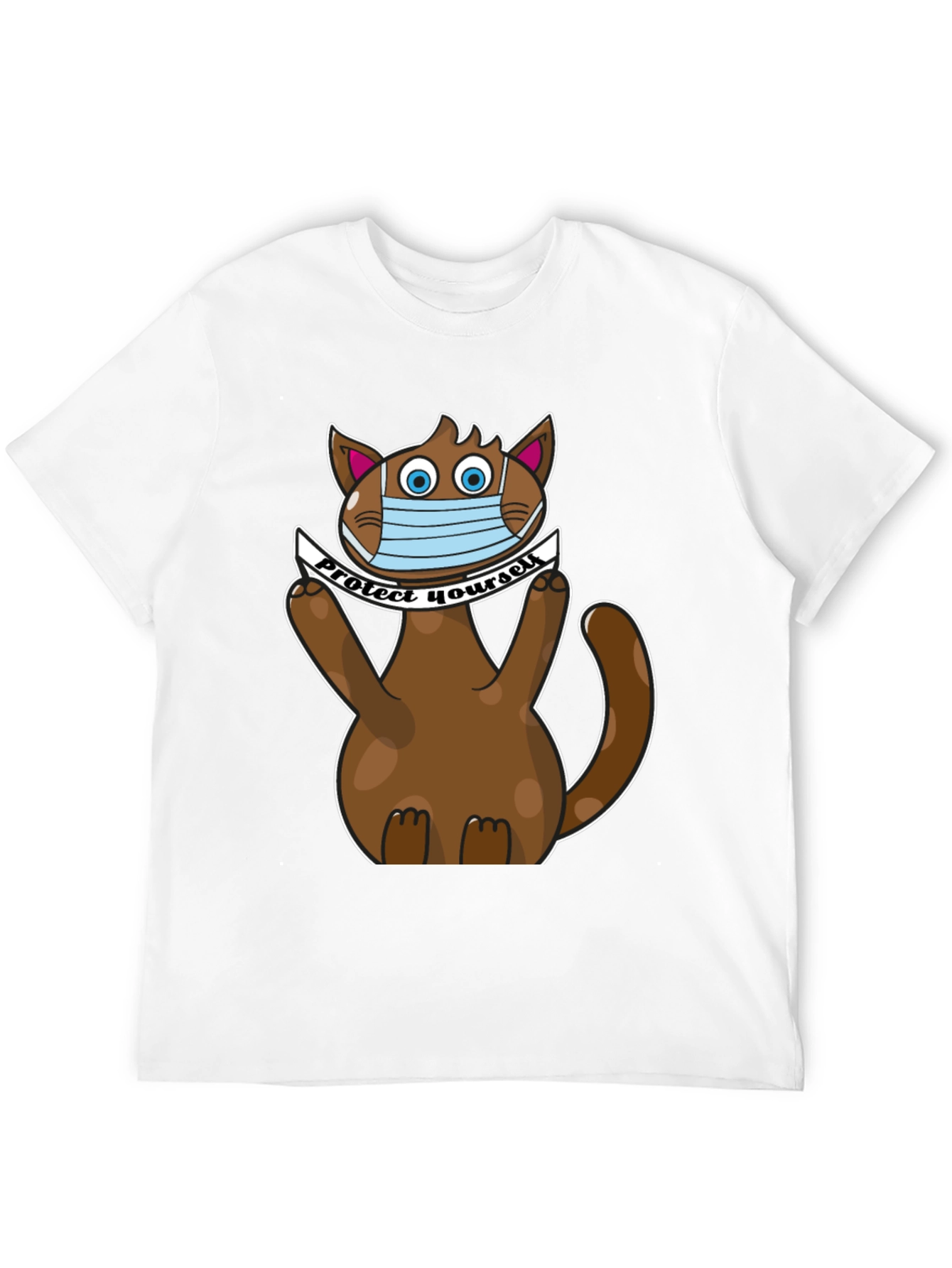 Black Protect Yourself Cat T-Shirt view 12