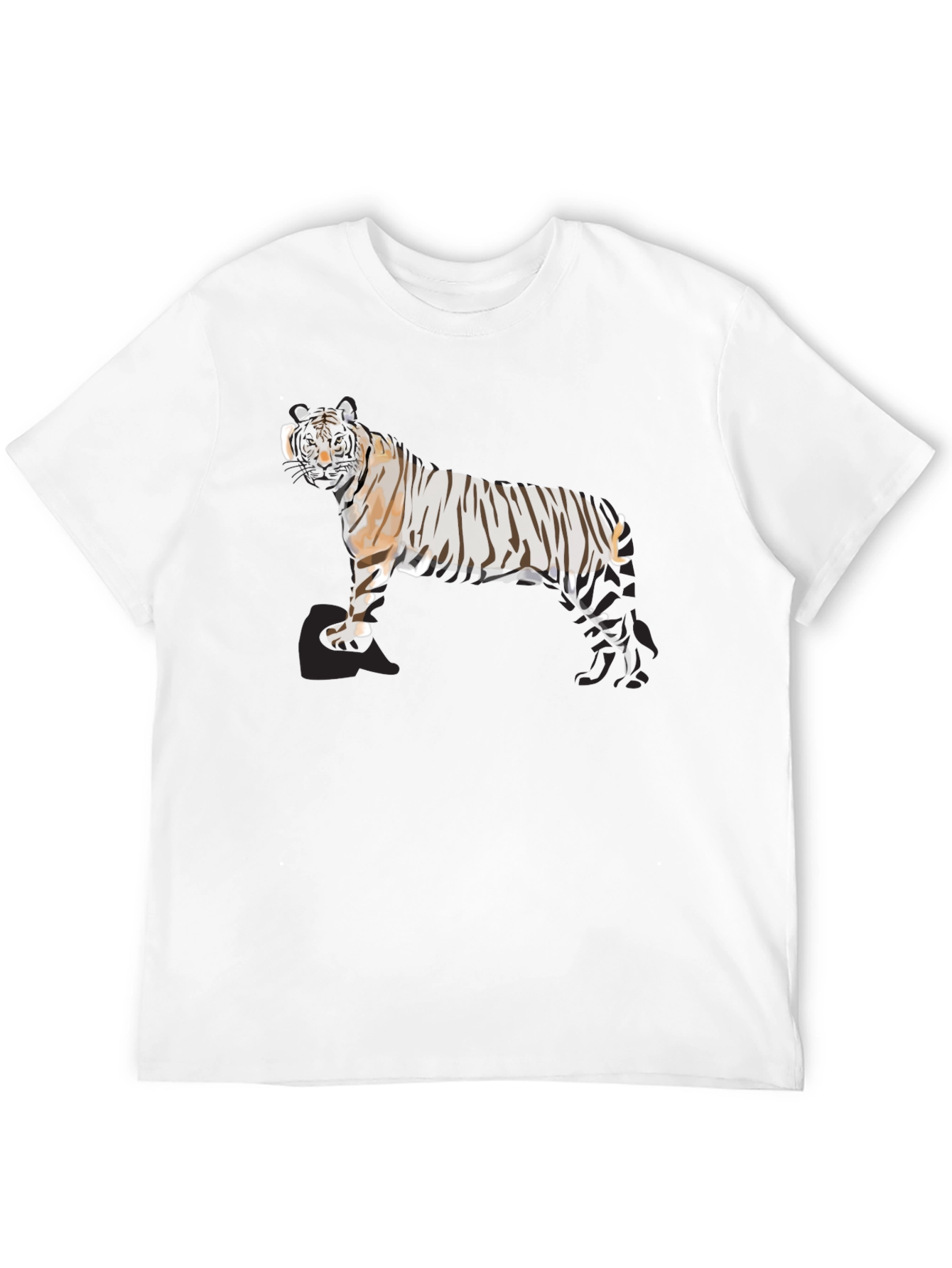 Black Striking Tiger Graphic Black T-Shirt view 12