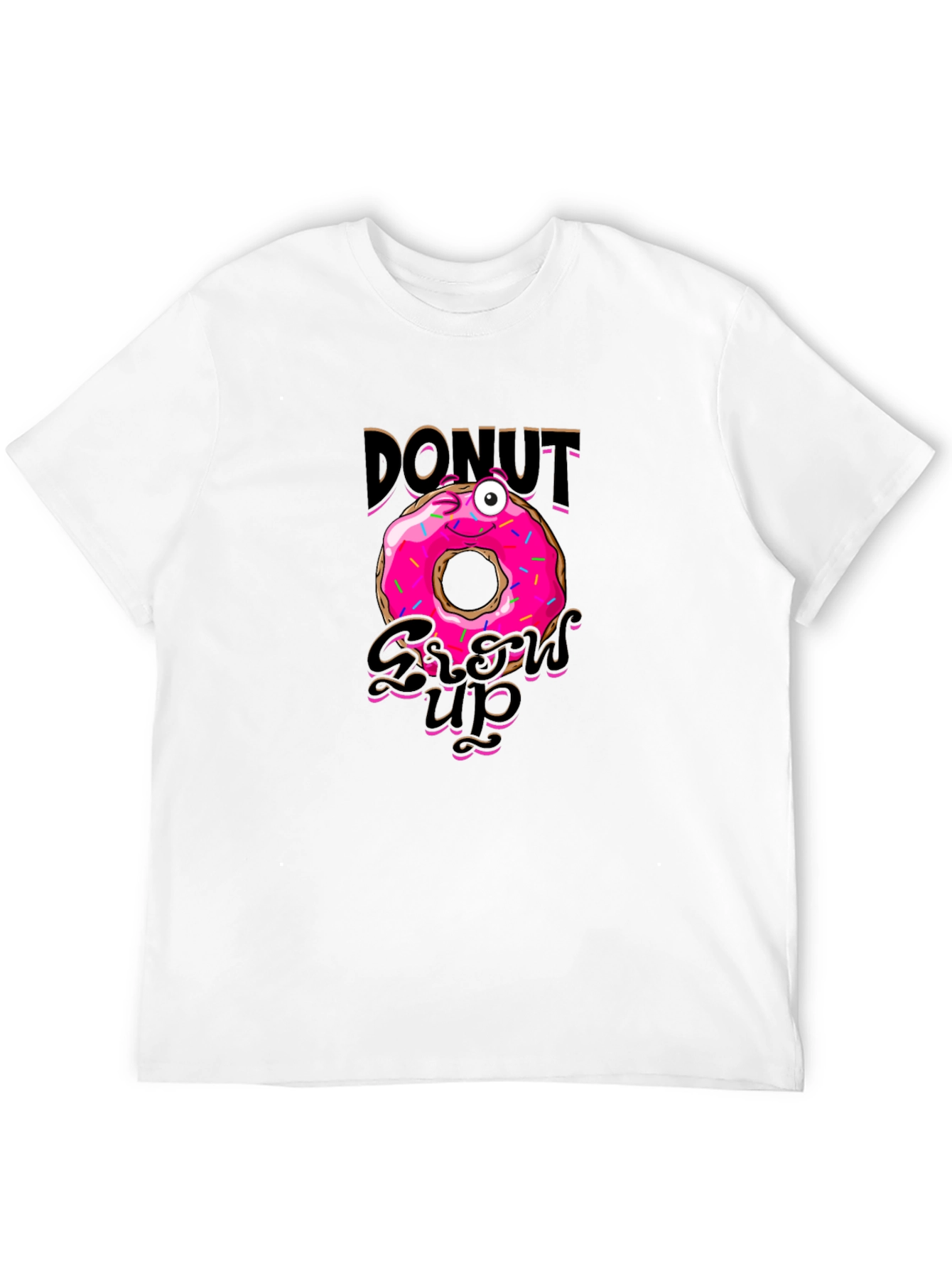 Black Donut Grow Up Funny Graphic Black T-Shirt view 12