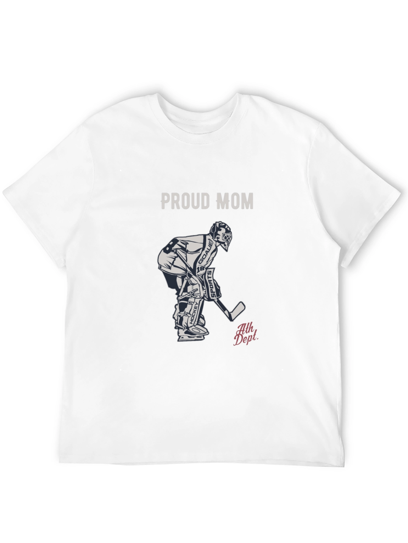 Black Proud Mom Hockey T-Shirt - Goalie Design view 12