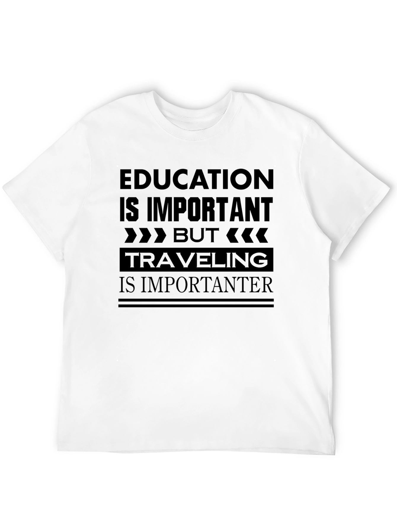 Black Education vs Travel Graphic Tee view 12
