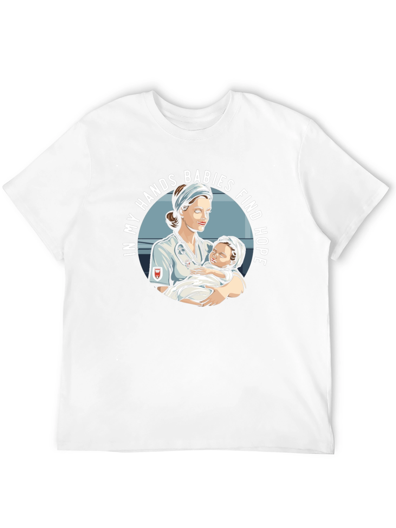 Black Nurse Holding Baby Graphic T-Shirt view 12