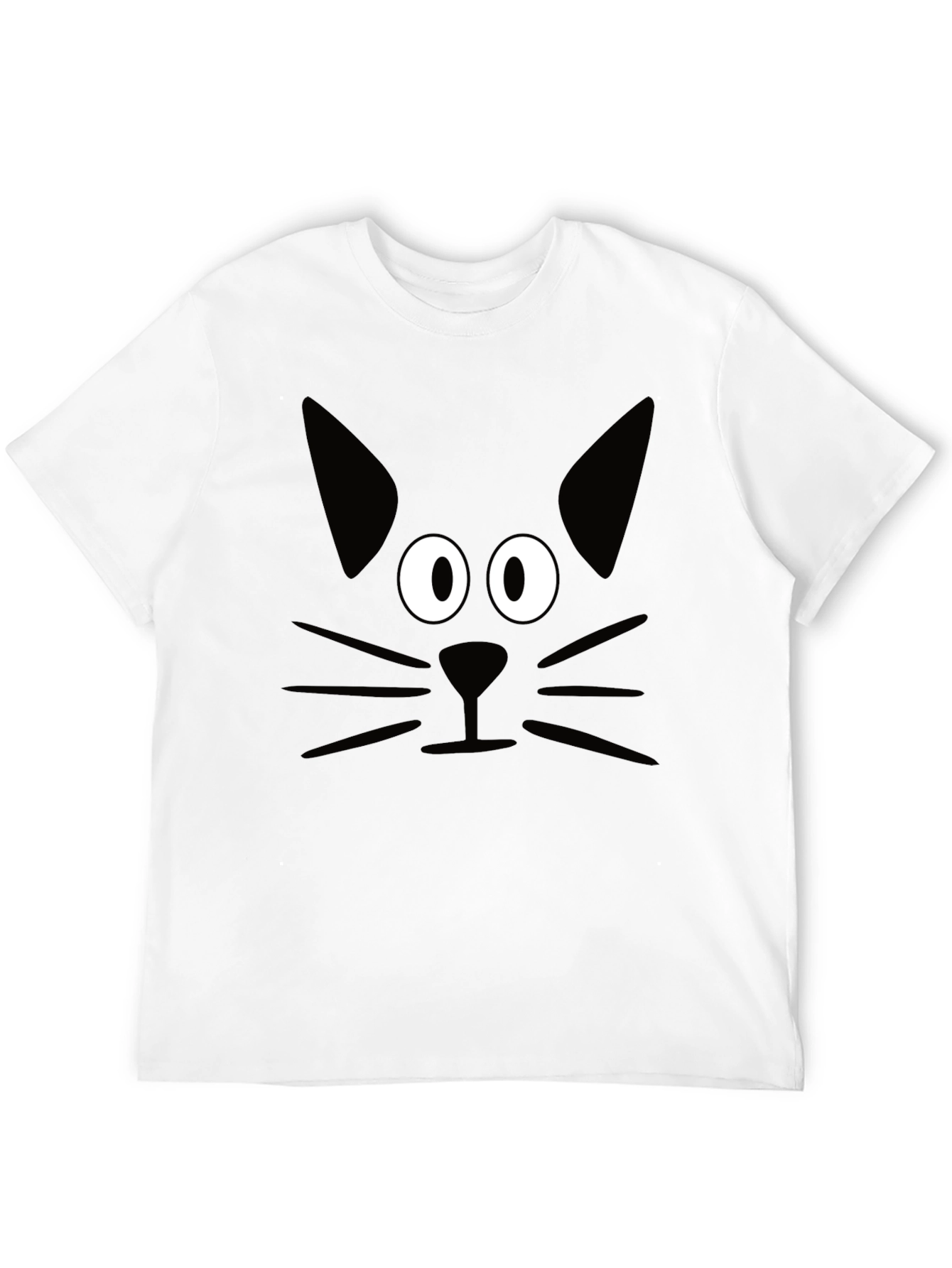 Black Black Cat Face Graphic T-Shirt view 12