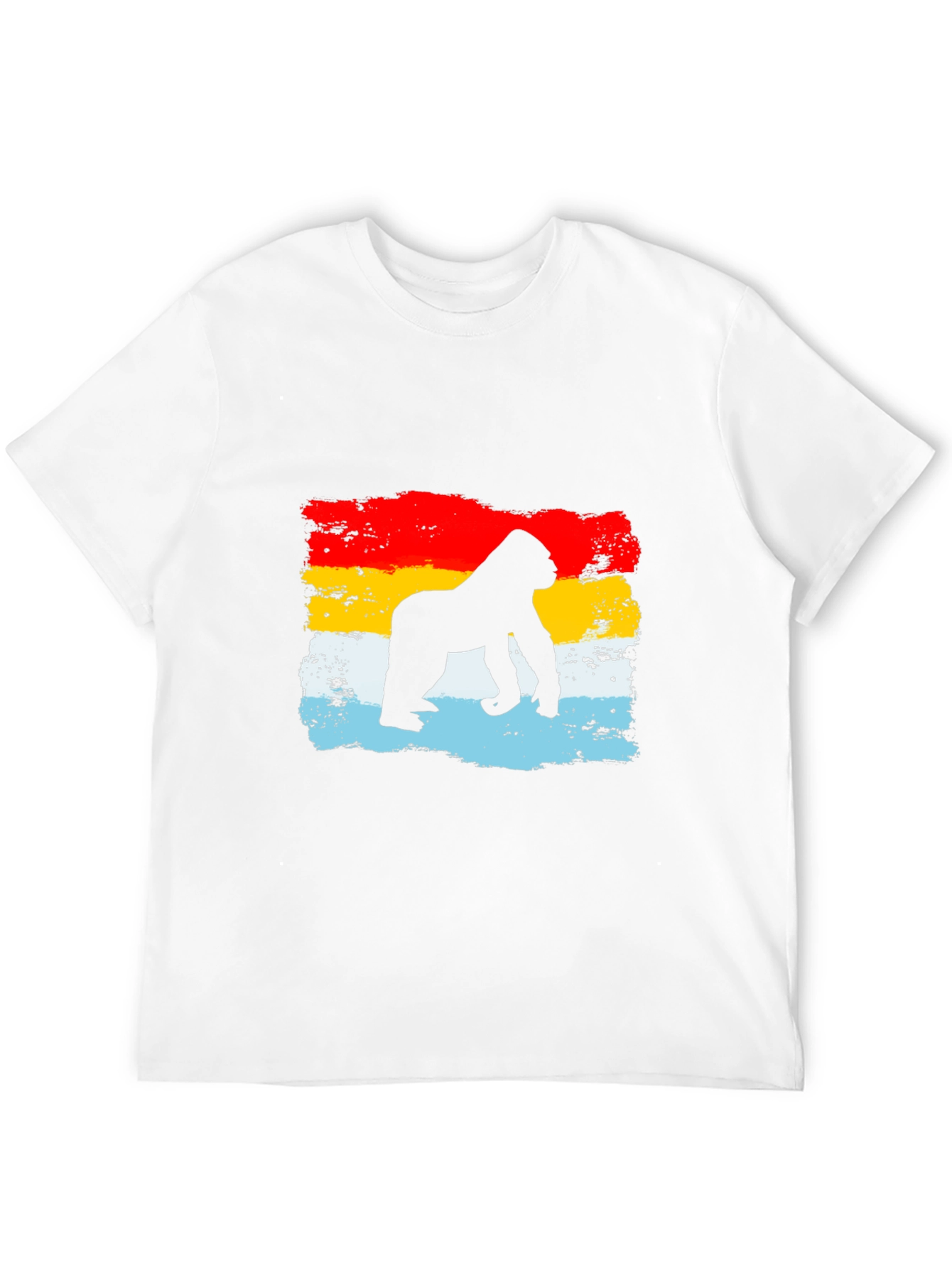 Black Gorilla Silhouette Retro T-Shirt view 12