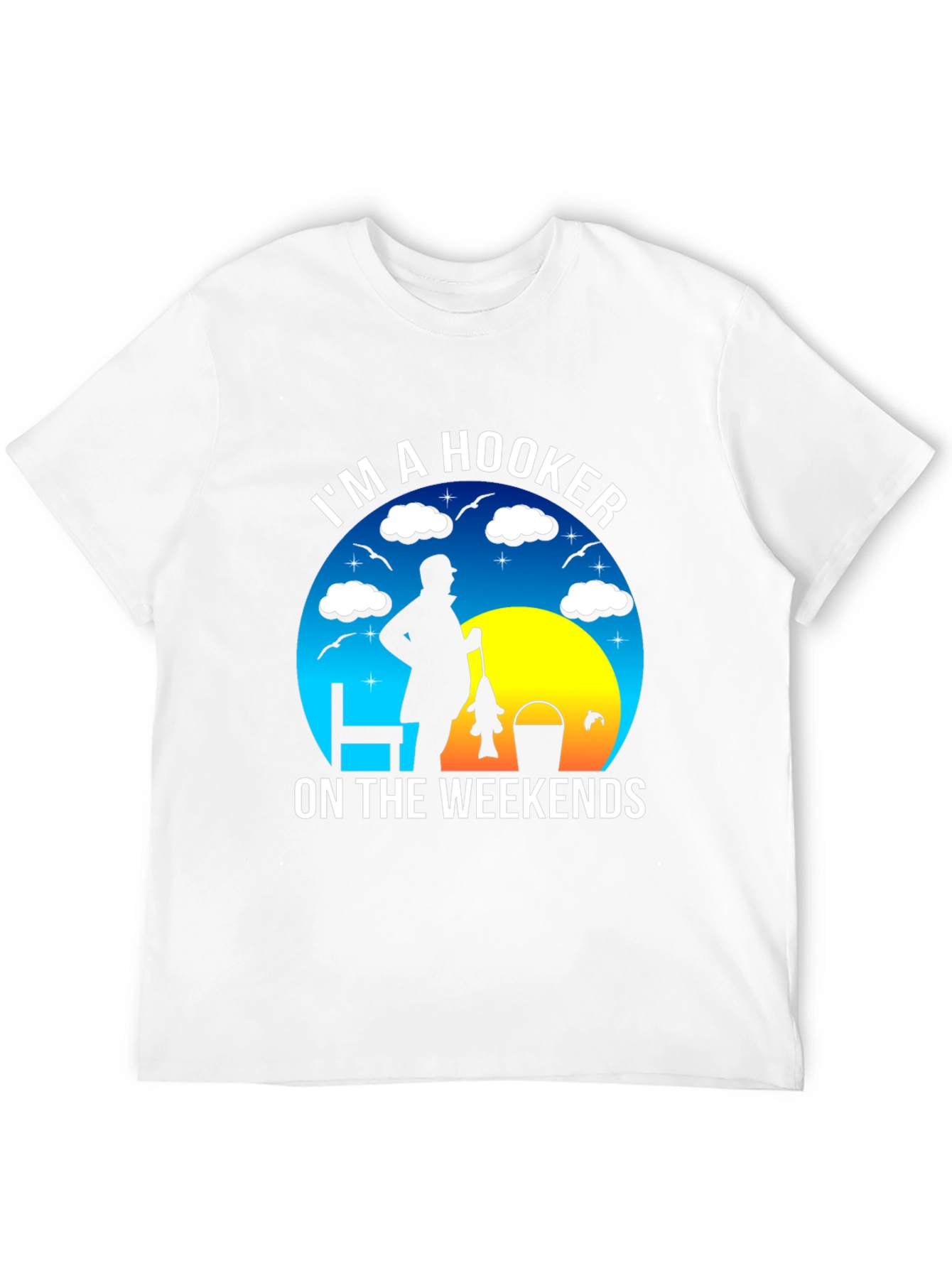 Black I'm A Hooker On The Weekends Fishing T-Shirt view 12