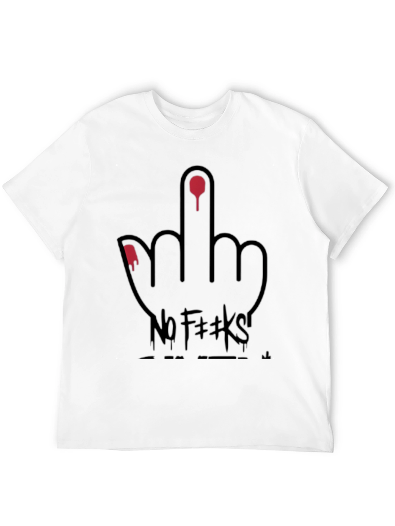 Black Edgy "No F**ks" Graphic Tee - Black view 12