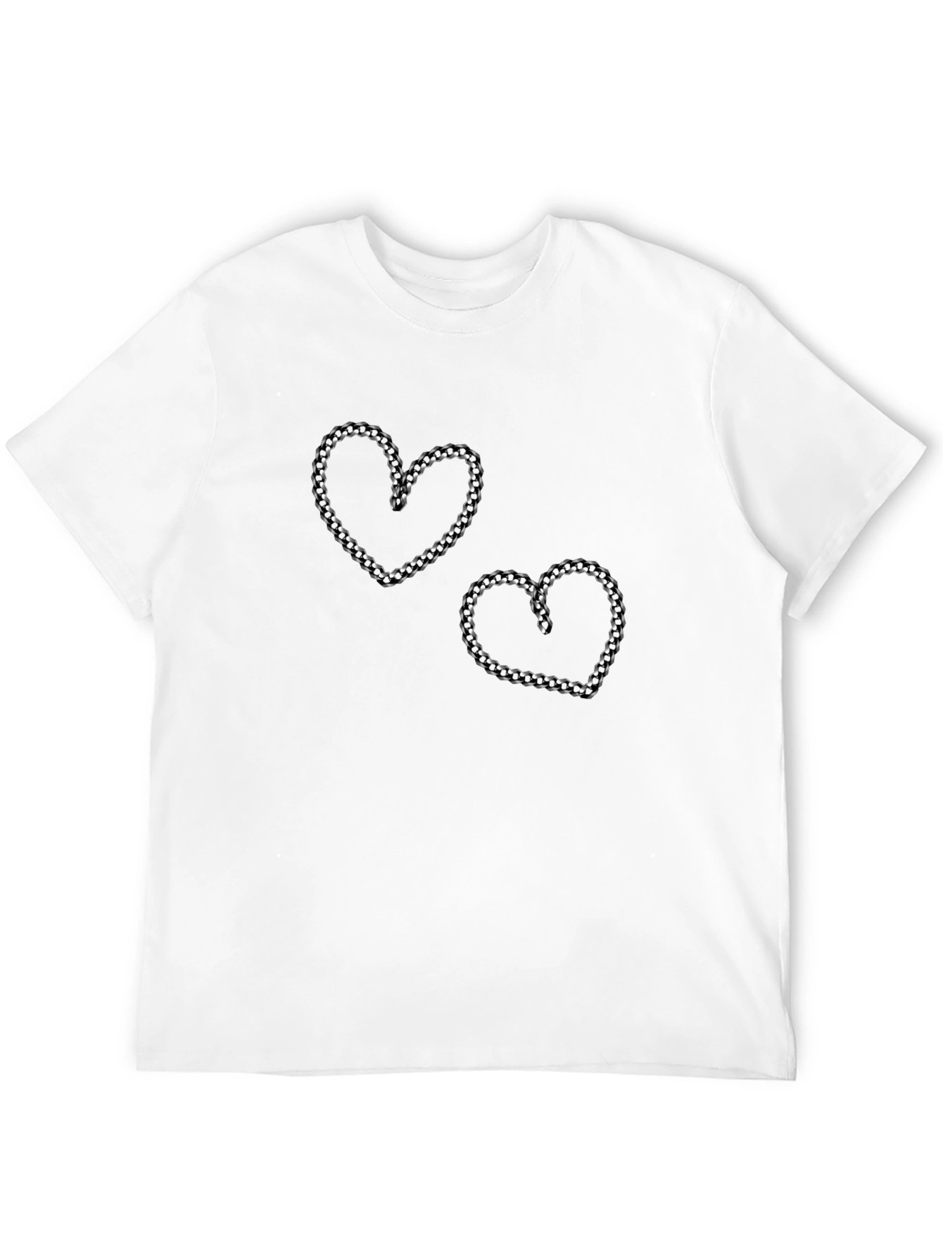 Black Chain Heart Graphic Tee - Black Casual Shirt view 12