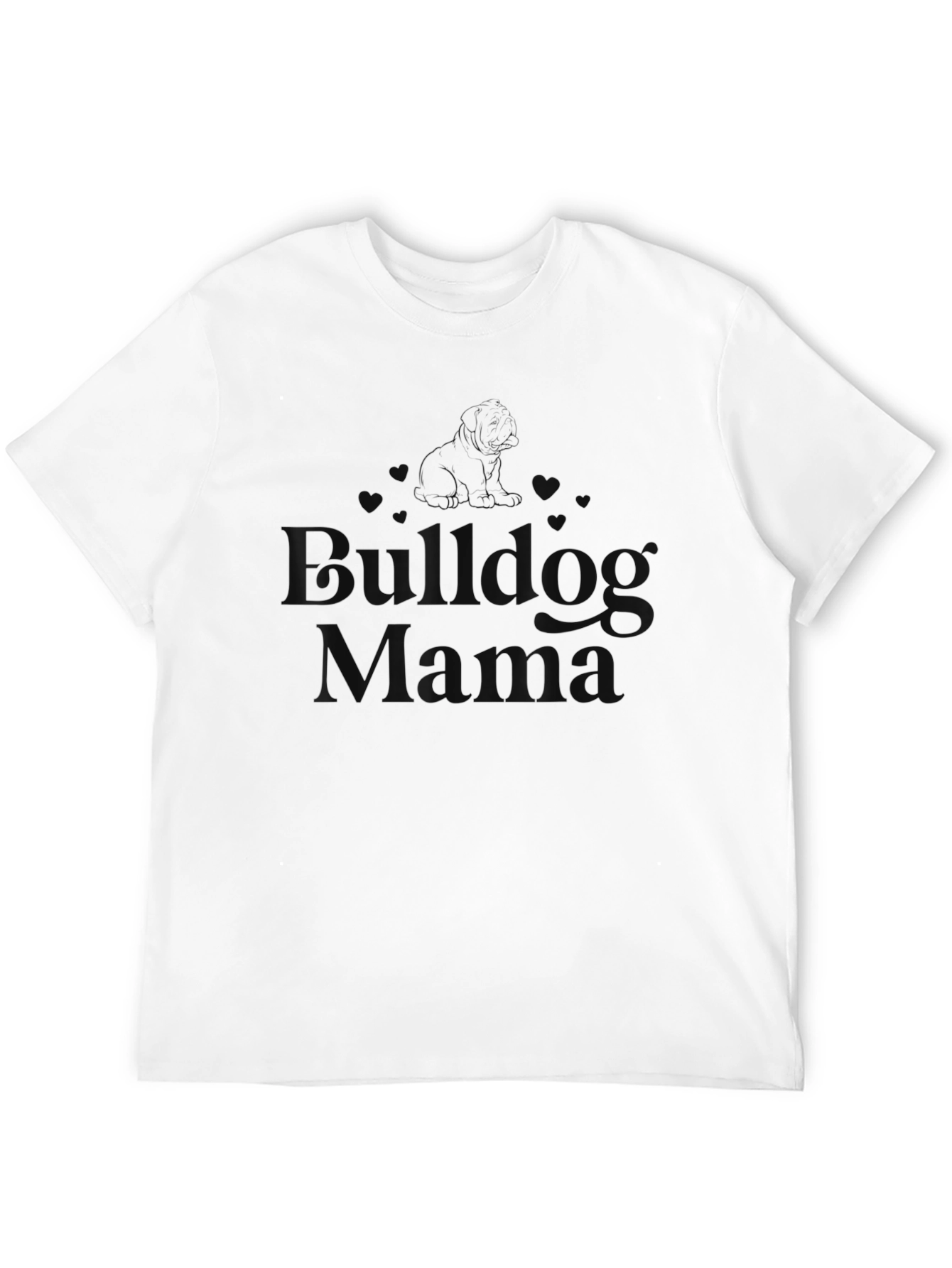 Black Bulldog Mama Black T-Shirt view 12
