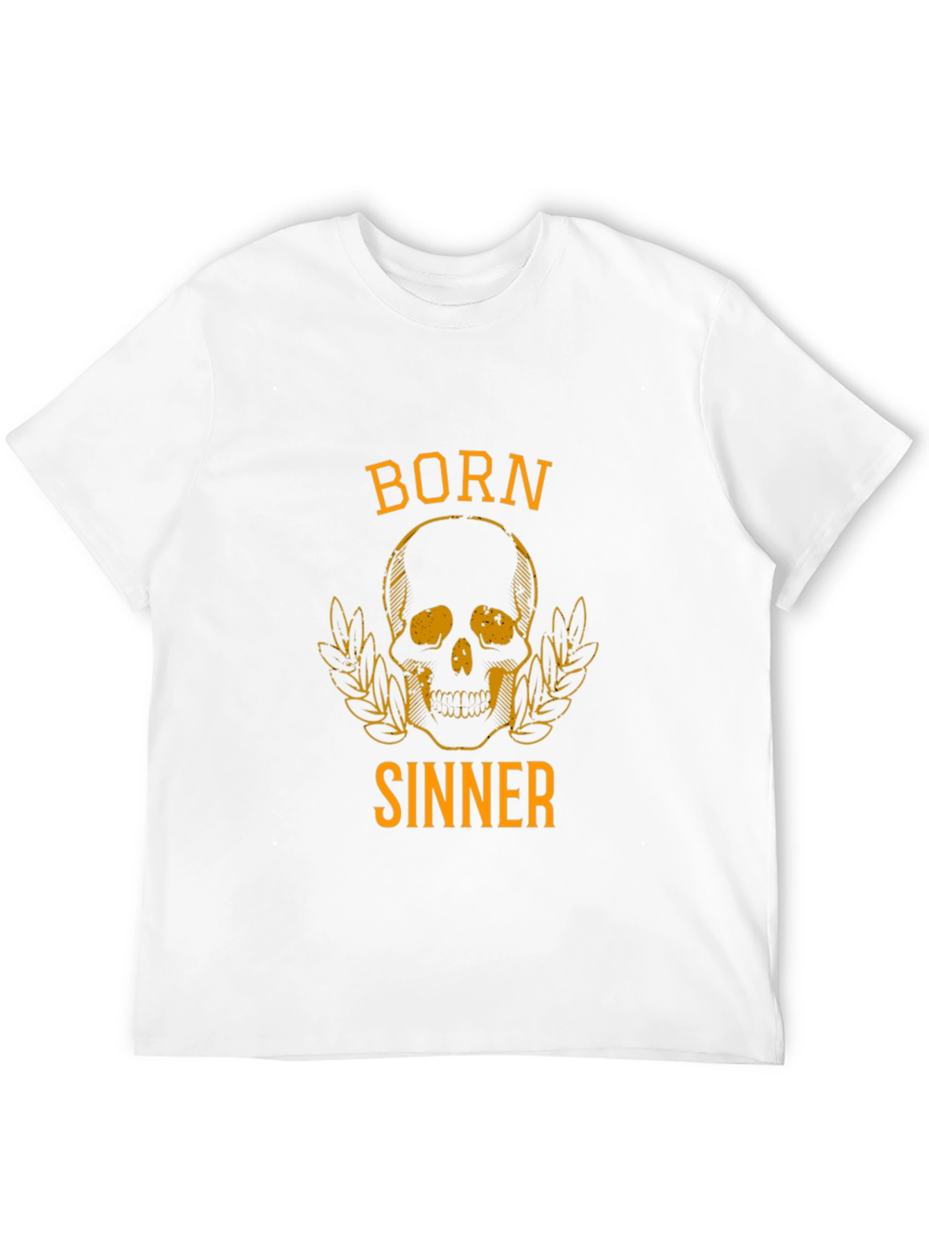 Black Born Sinner Graphic Tee - Black Cotton Skull T-Shirt view 12