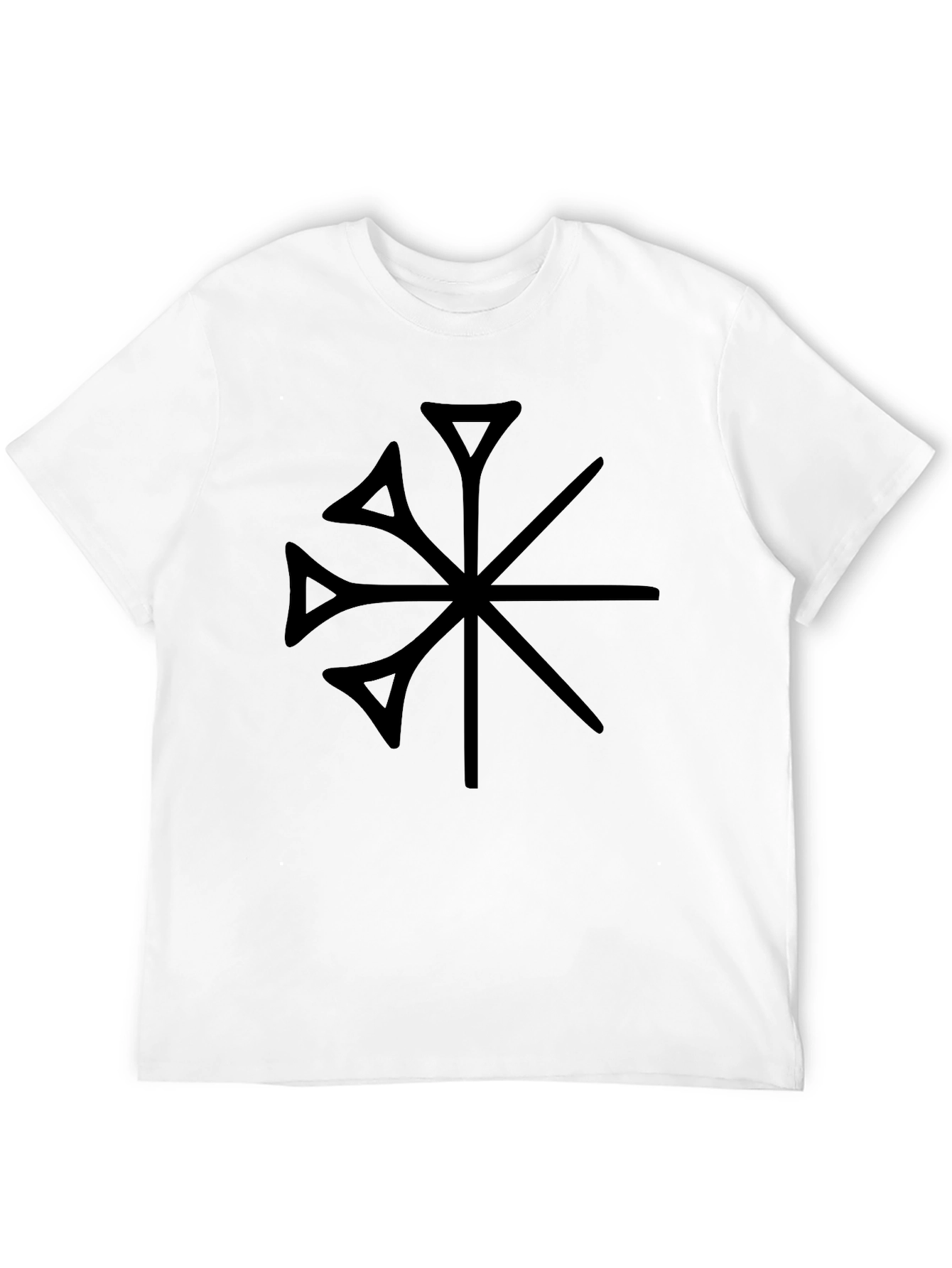 Black Modern Geometric Symbol Black T-Shirt view 12