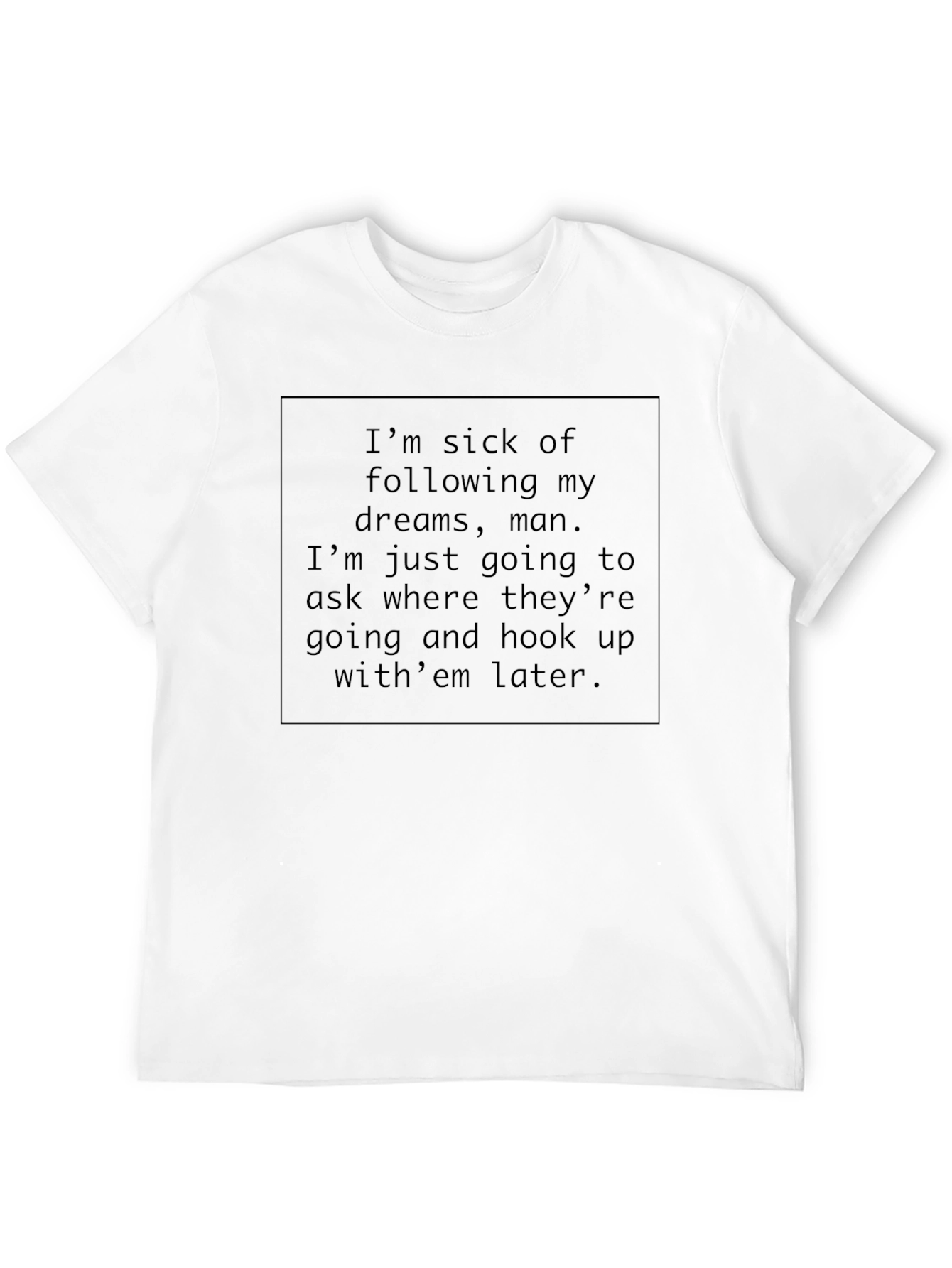 Black Funny Dream Chaser T-Shirt -  Men's Black Tee view 12