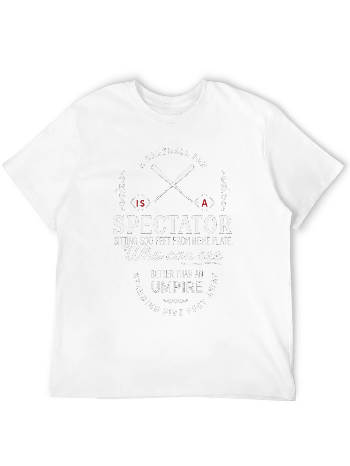 Black Baseball Fan Spectator T-Shirt view 12