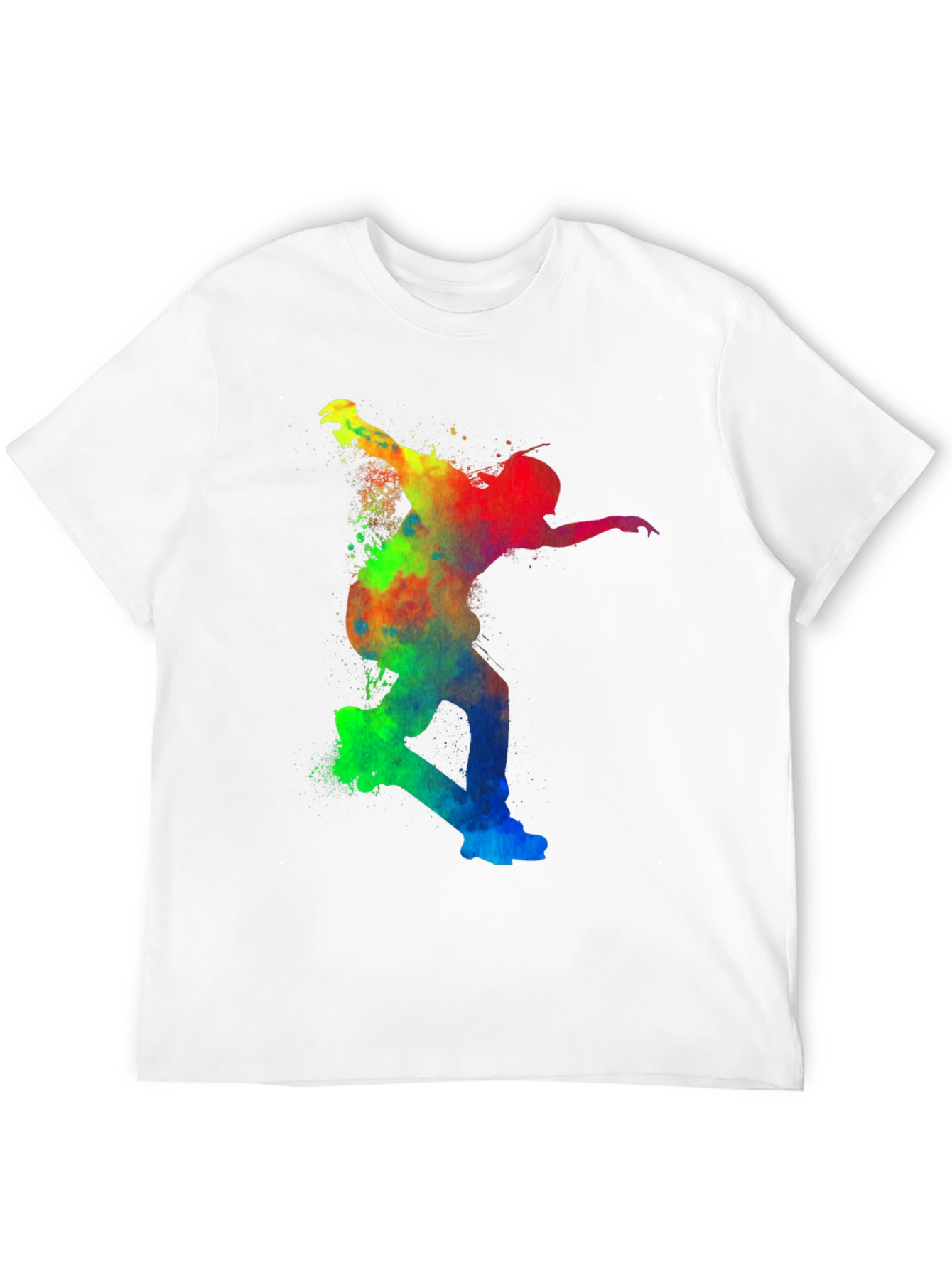 Black Colorful Skateboarder Graphic Tee - Unisex view 12