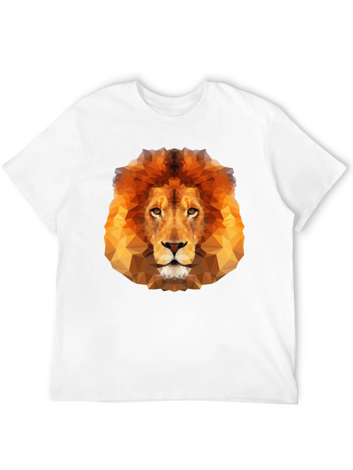 Black Geometric Lion Graphic Tee - Men's Black T-Shirt view 12