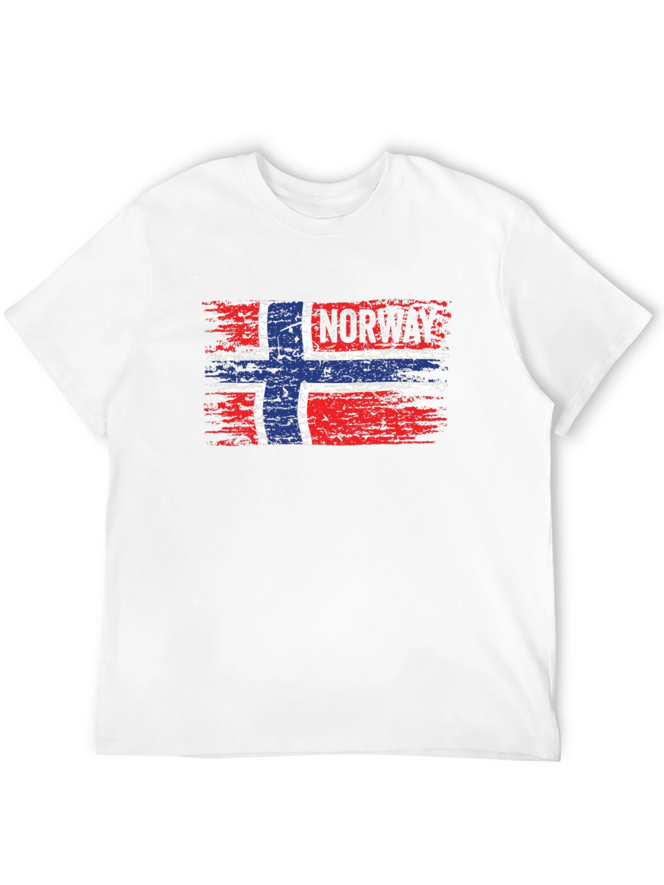 Norway Flag Distressed Black T-Shirt - 12