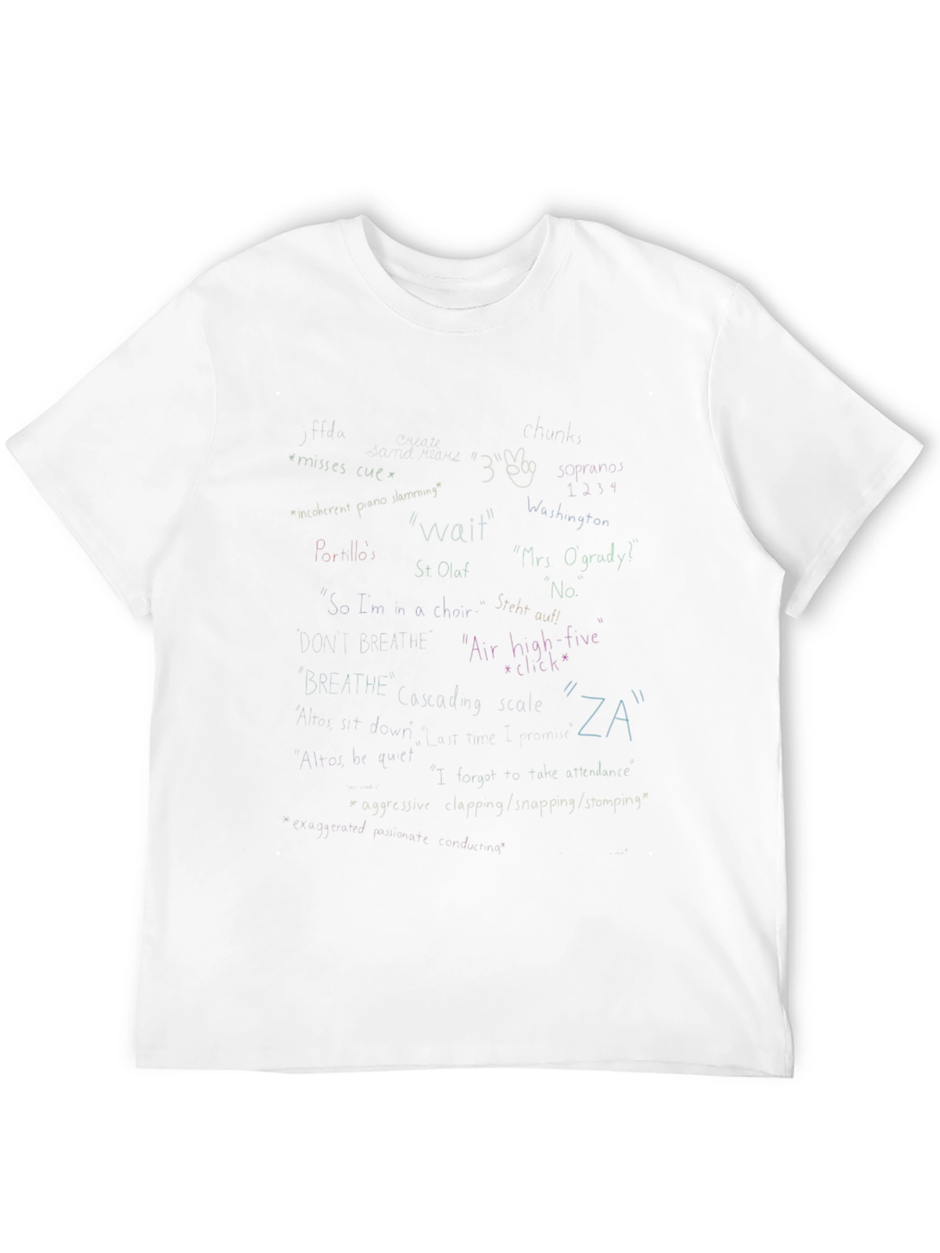 Black Black T-Shirt with Handwritten Style Graphics view 12
