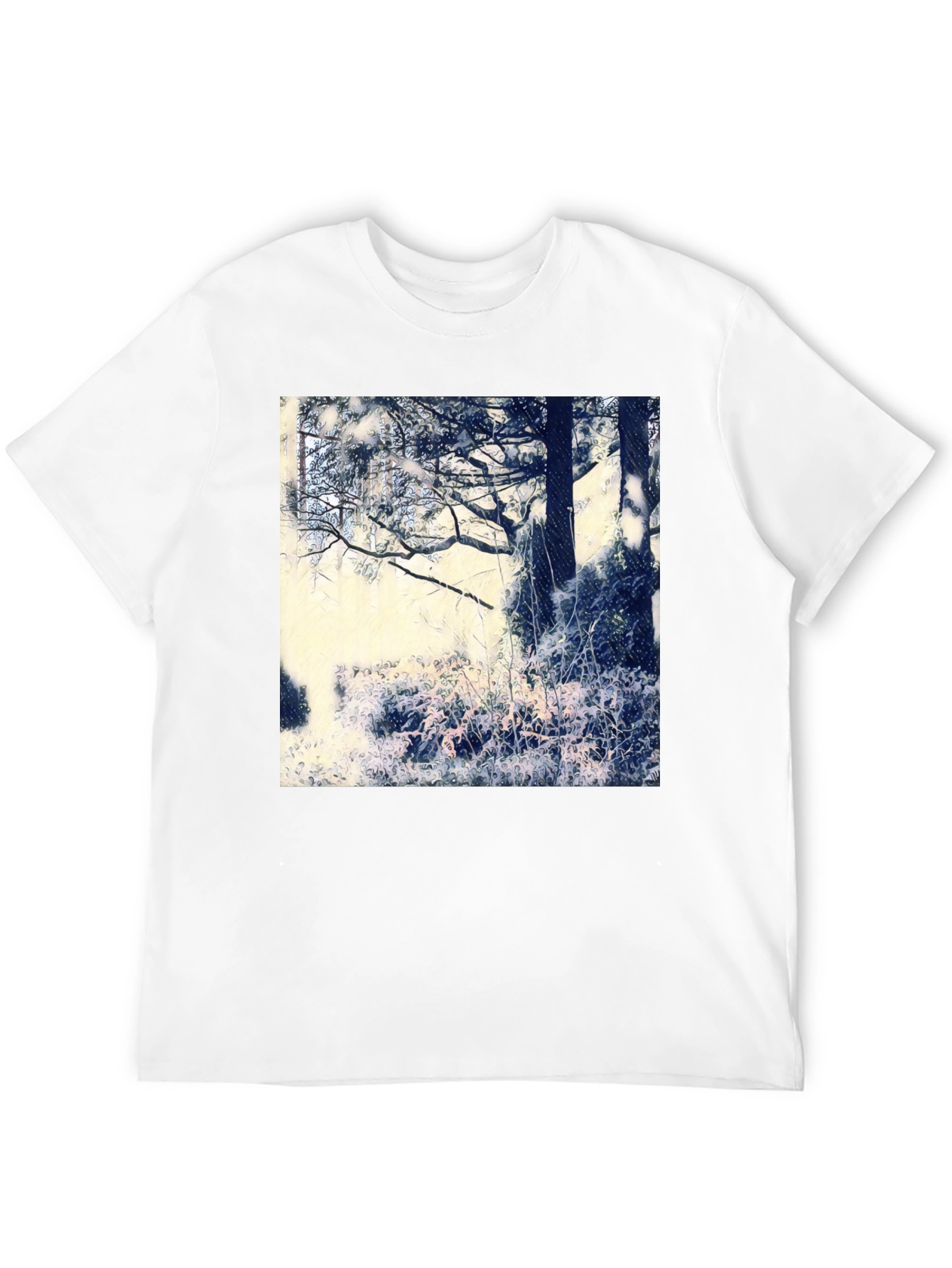 Black Artistic Nature Scene Black T-Shirt view 12