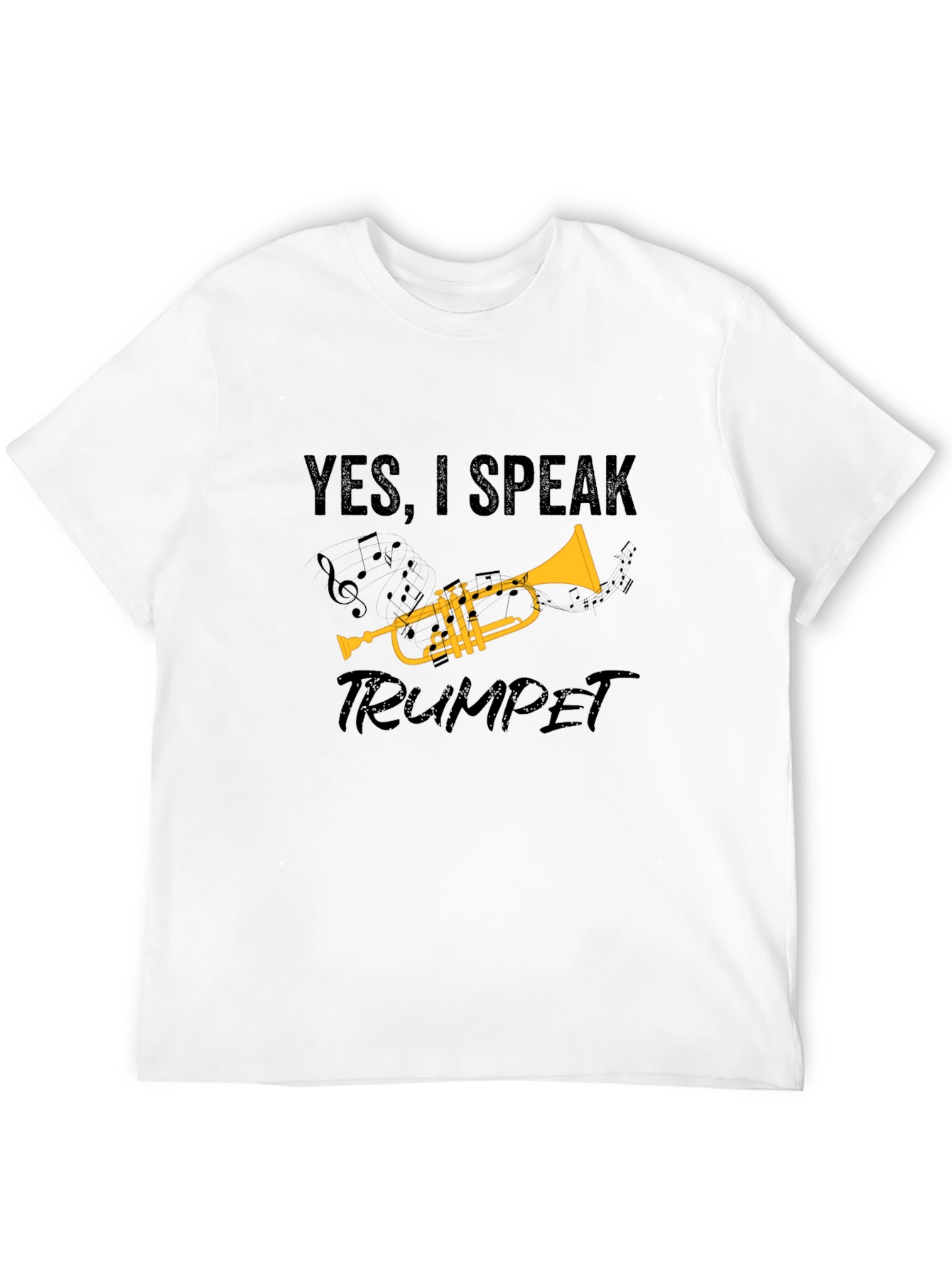 Black Yes, I Speak Trumpet Graphic T-Shirt - Musician Tee view 12
