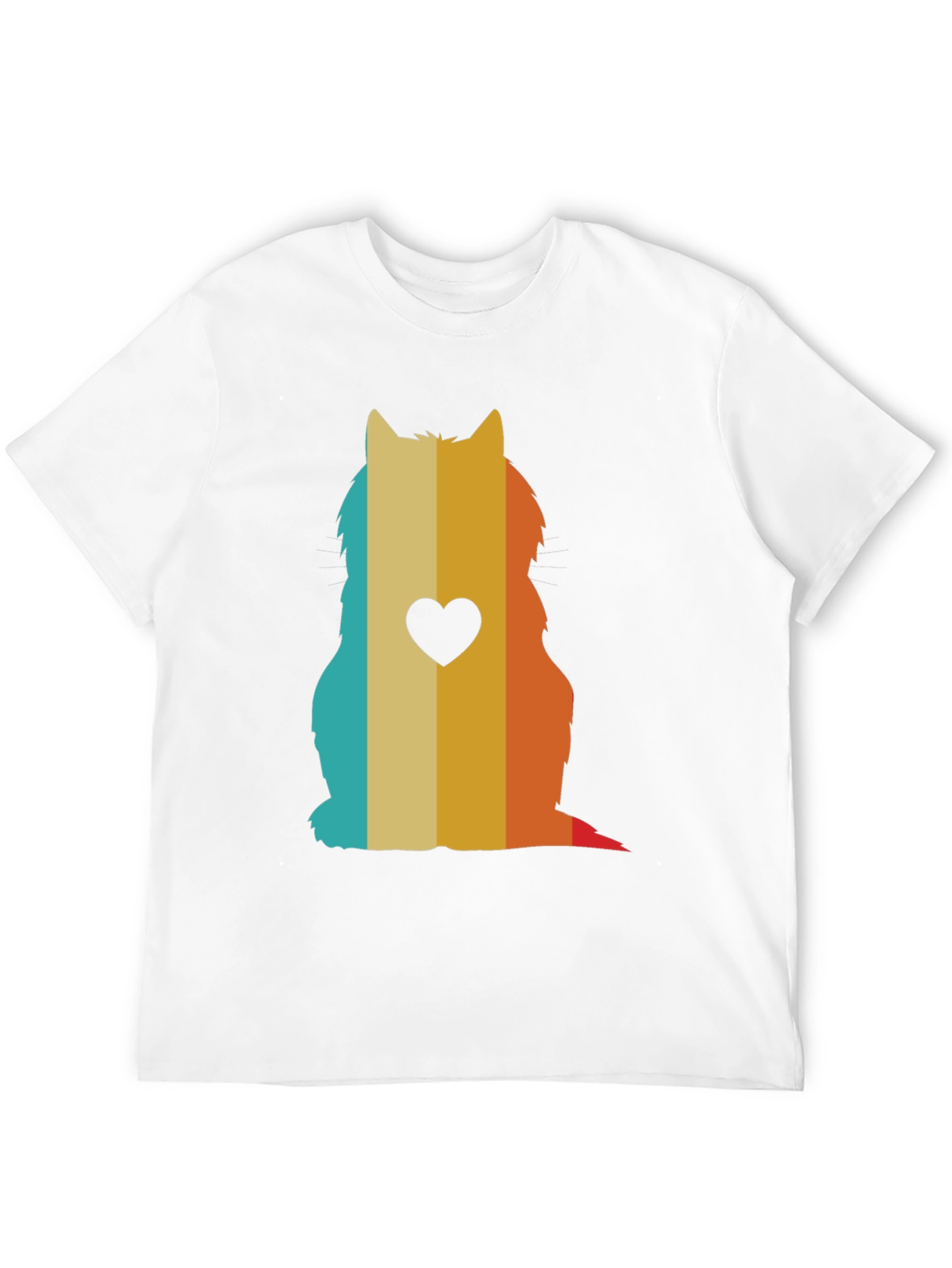 Black Retro Cat Silhouette T-Shirt - Heart Accent view 12