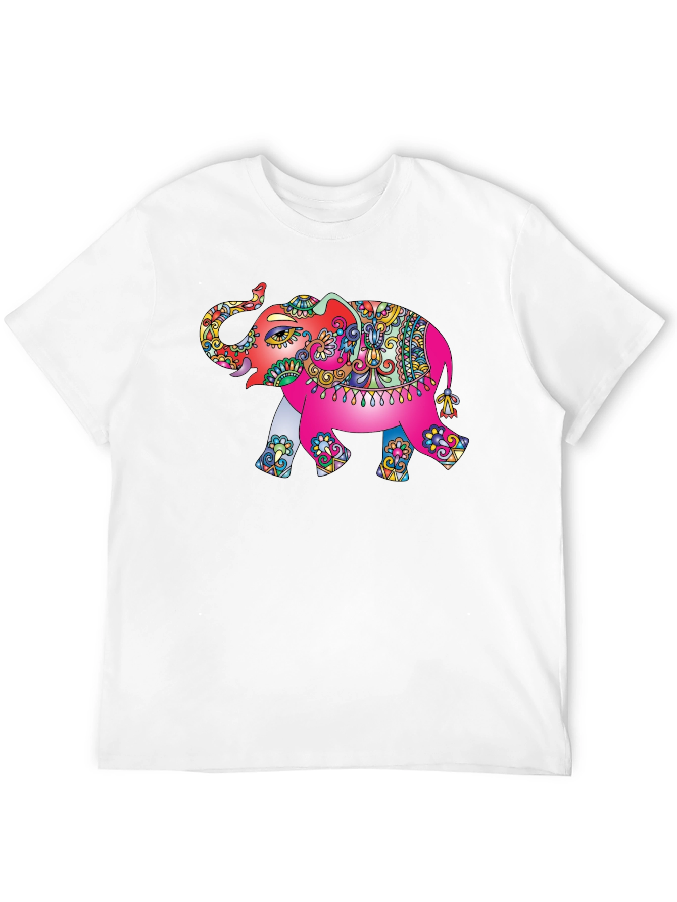 Black Elephant Graphic Print Black Cotton T-Shirt view 12