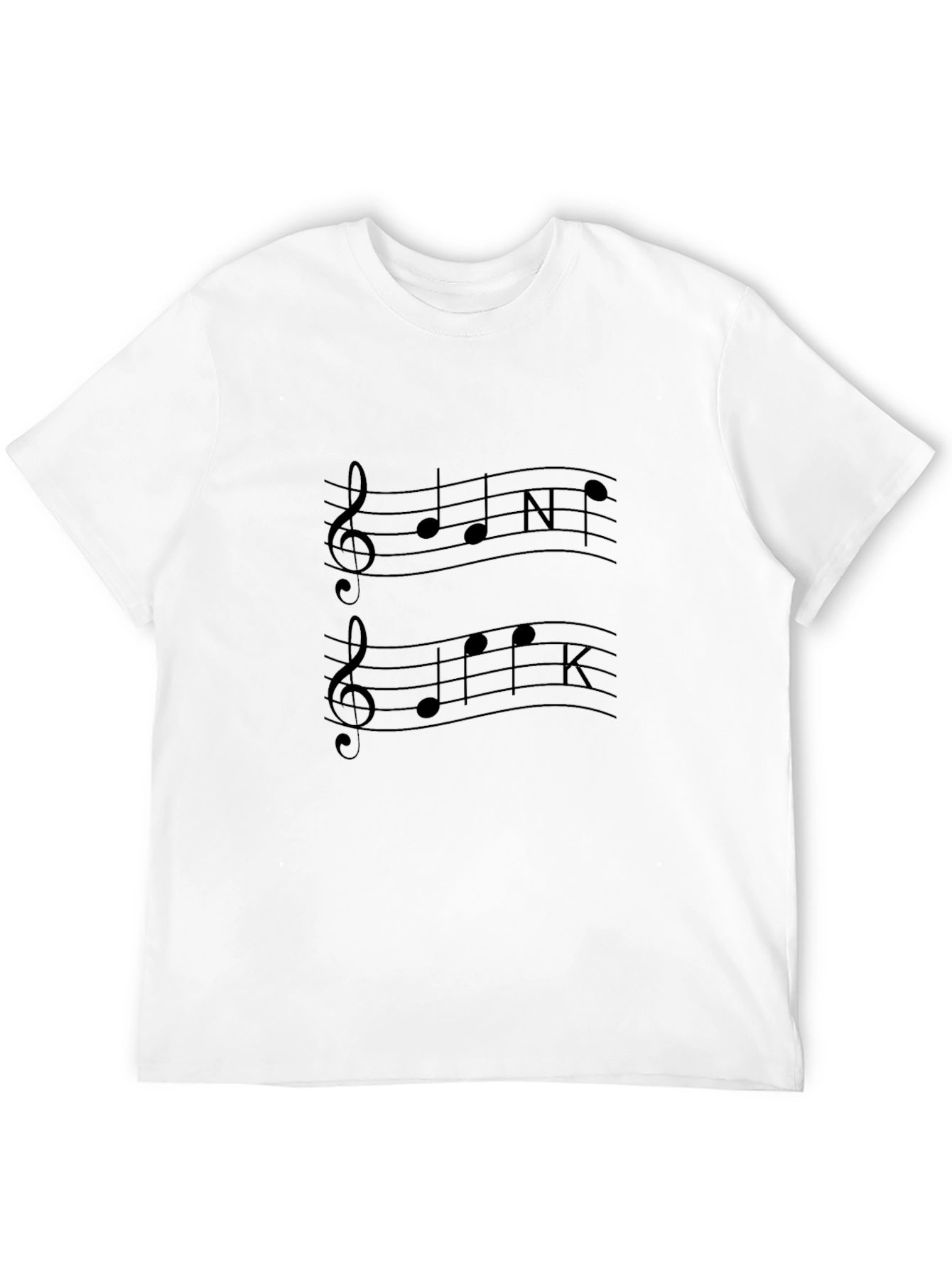 Black Music Note Design Black T-Shirt view 12