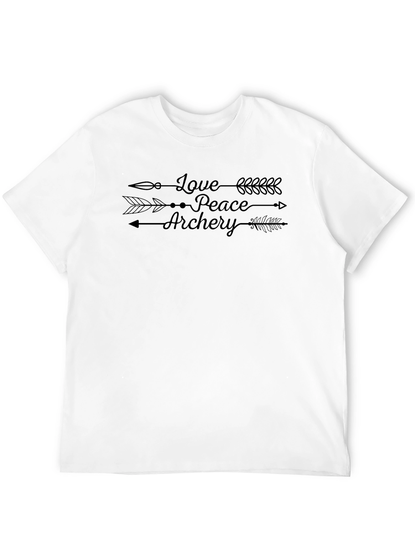 Black Love Peace Archery Arrow T-Shirt - Unisex Casual Tee view 12